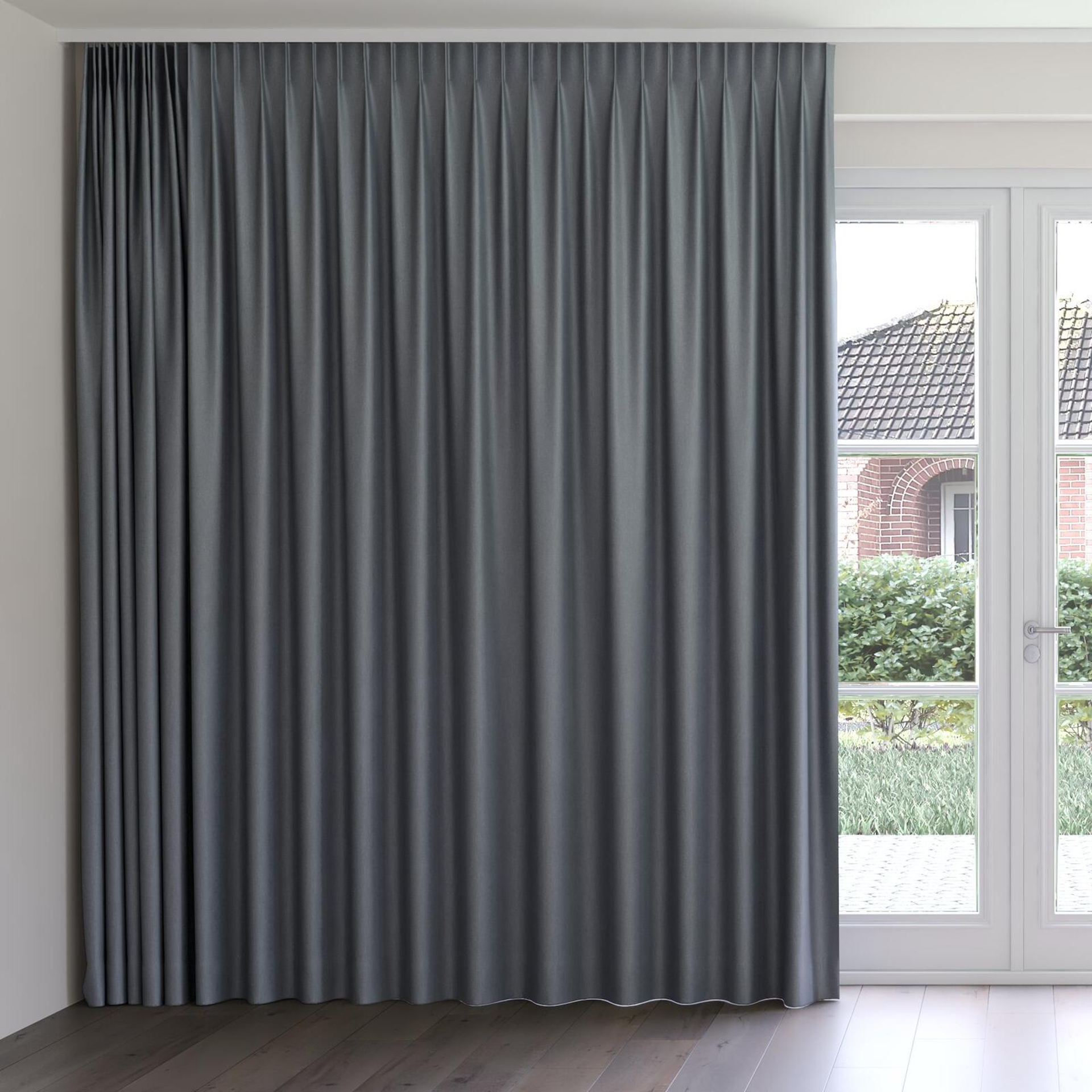Front view of Tonga Carbon, on curtain rail