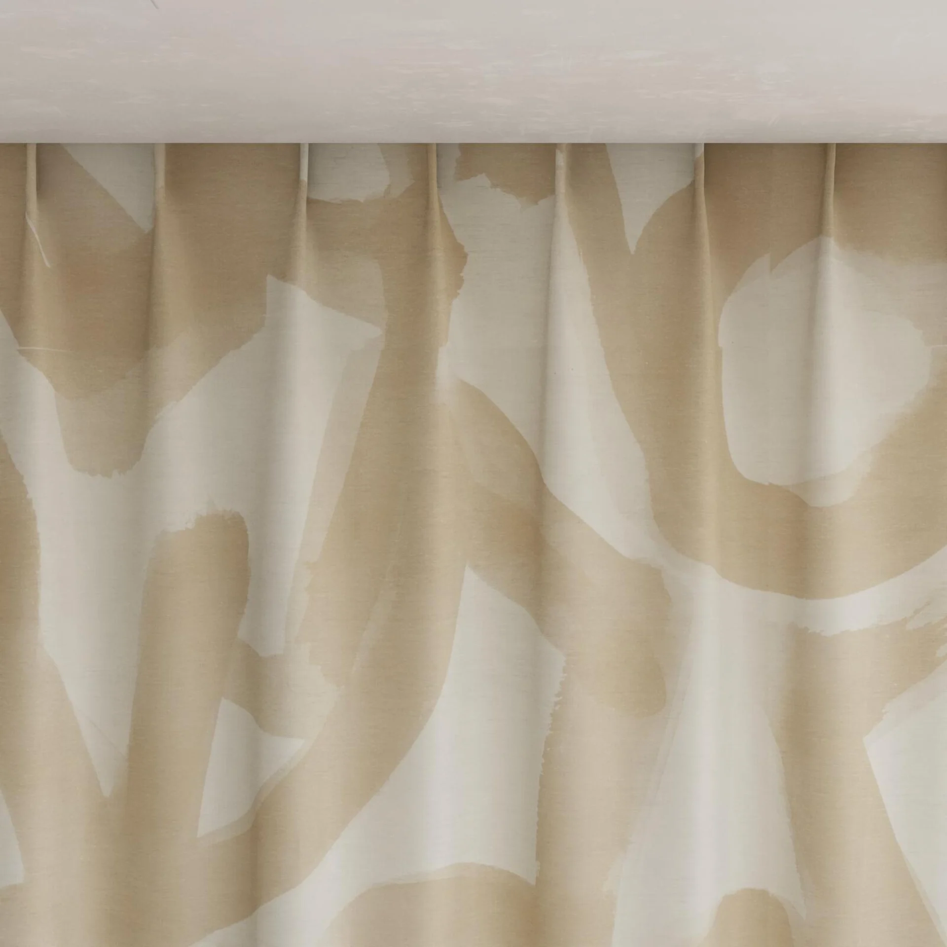 Top view of Abstraction Calico, pinch pleat