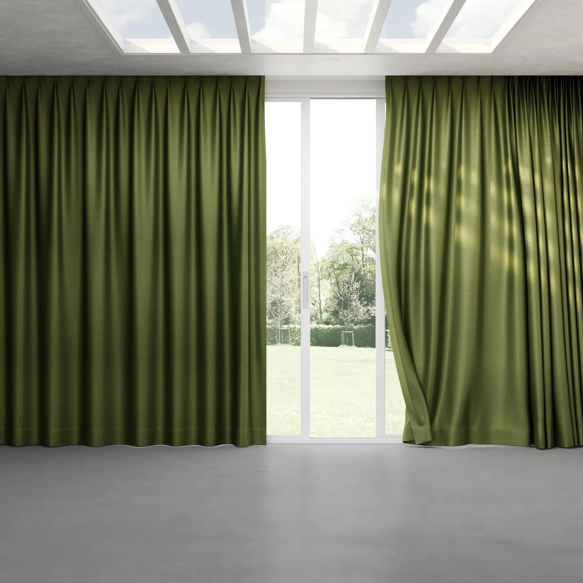 Full view of Remain Olive, pinch pleat