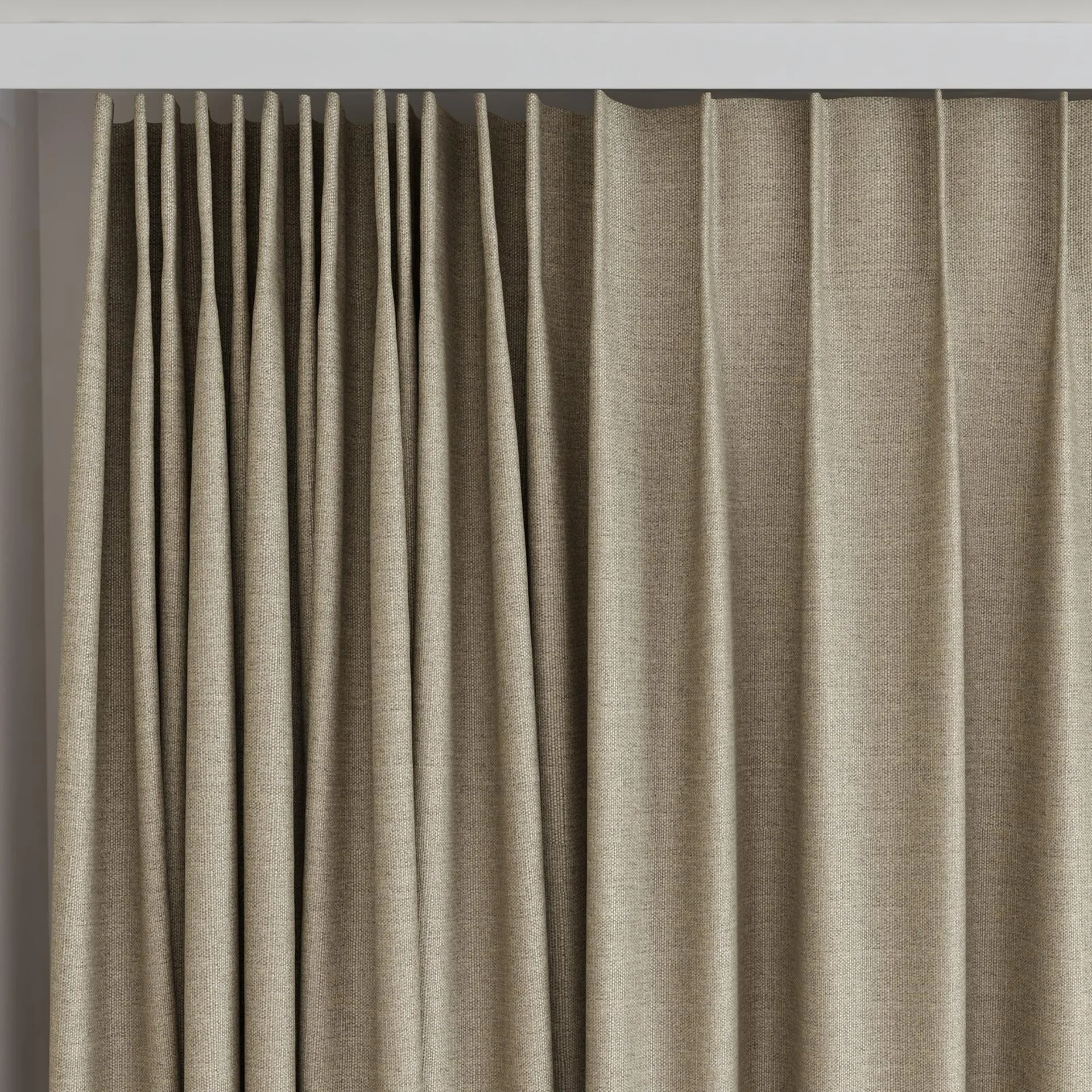 Top view of Linex Fossil, on curtain rail