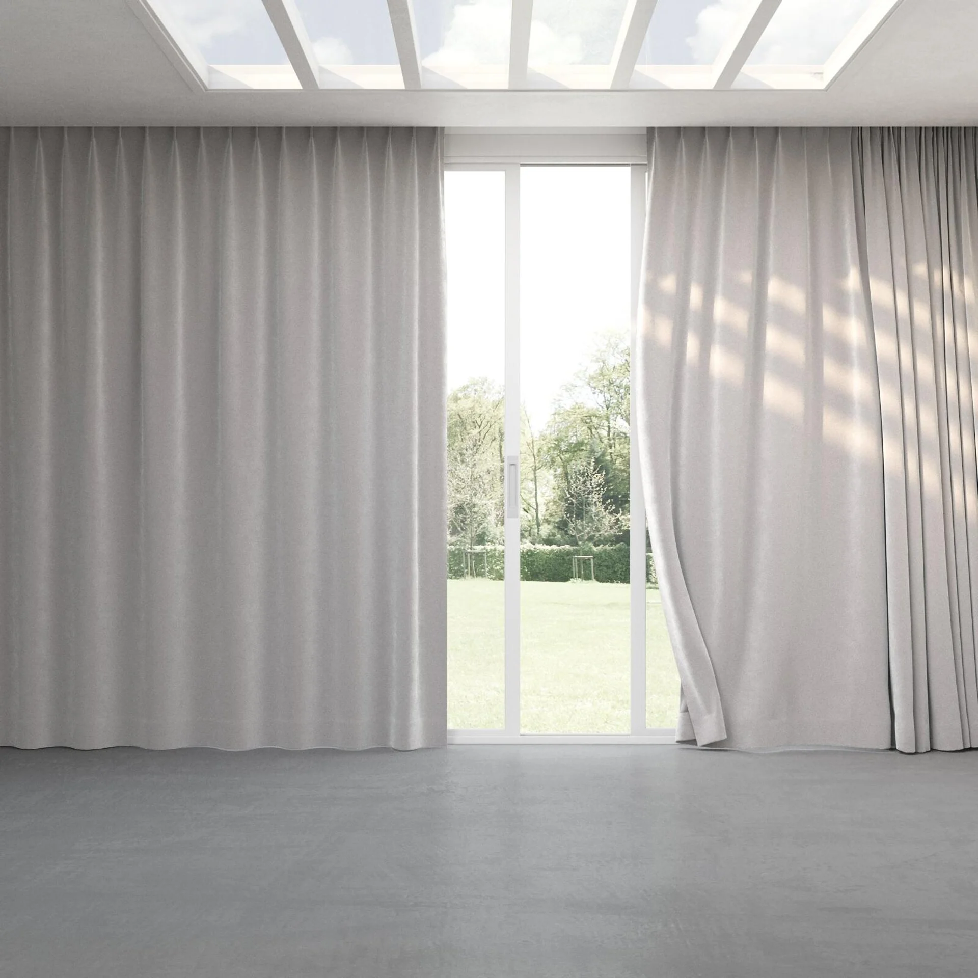 Full view of Vienna Crystal, pinch pleat