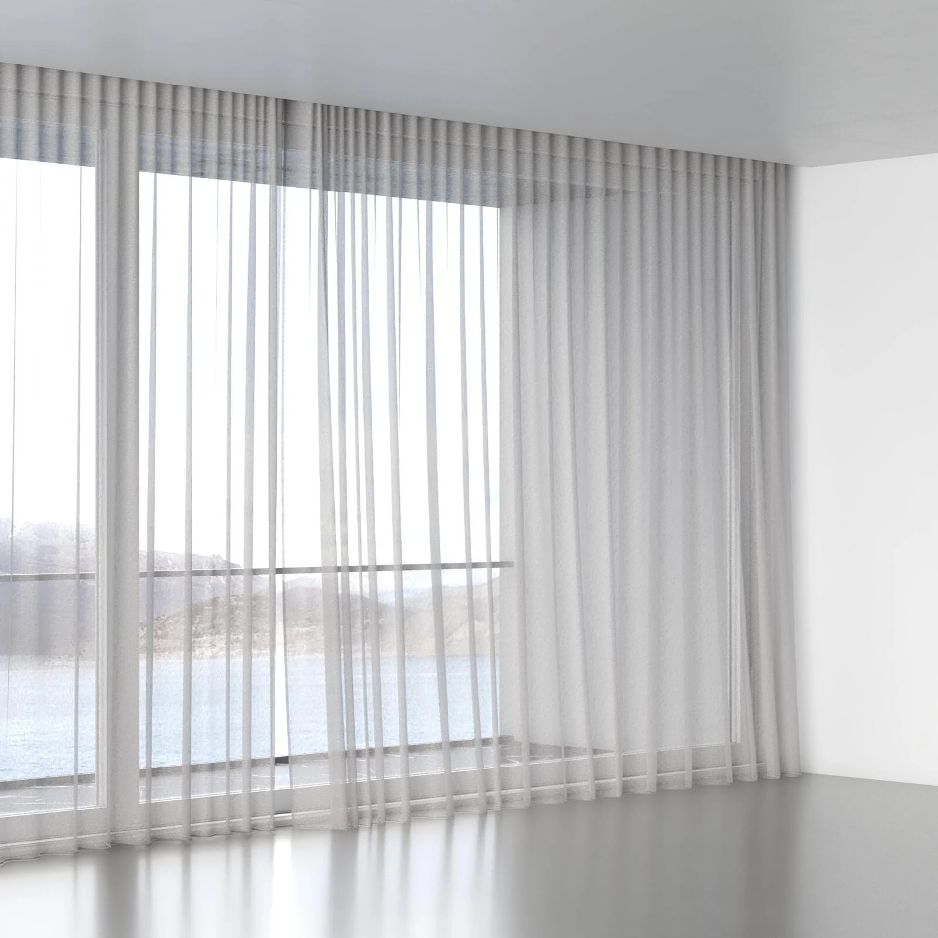 Full view of Beauvoir 14032 Stone, wave pleat