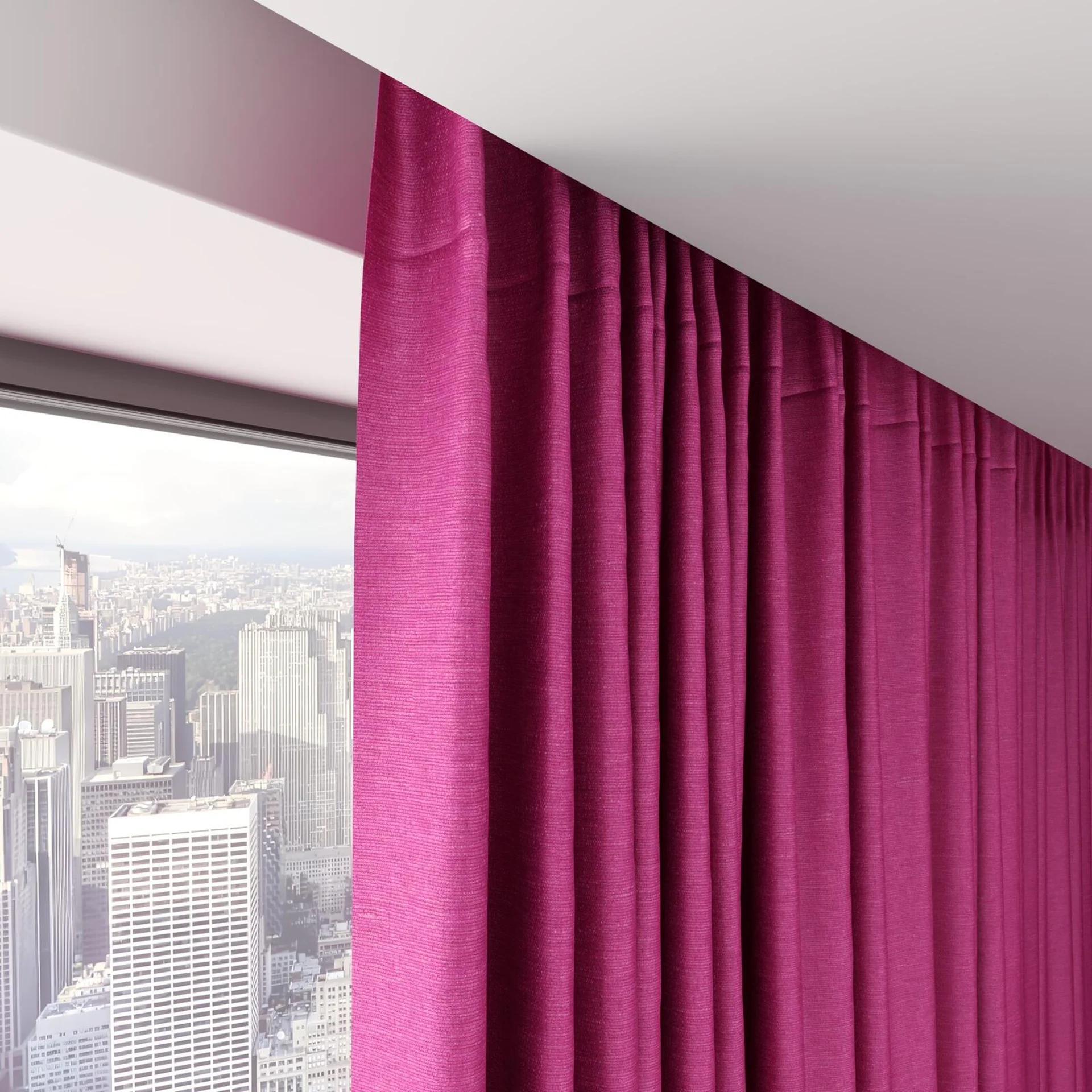 Top view of Provence Magenta, on hidden rail