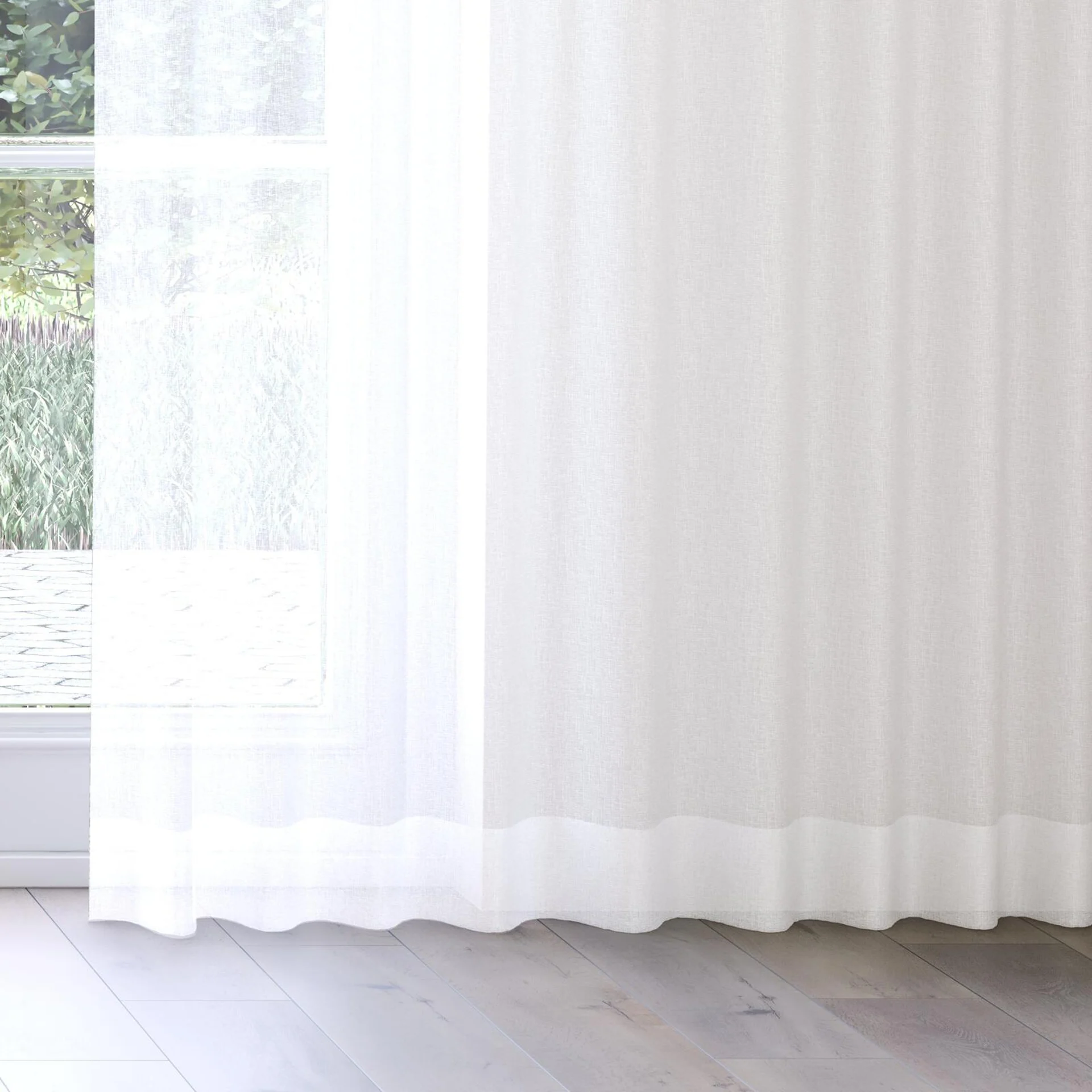 Bottom view of Reverie Chalk, on curtain rail