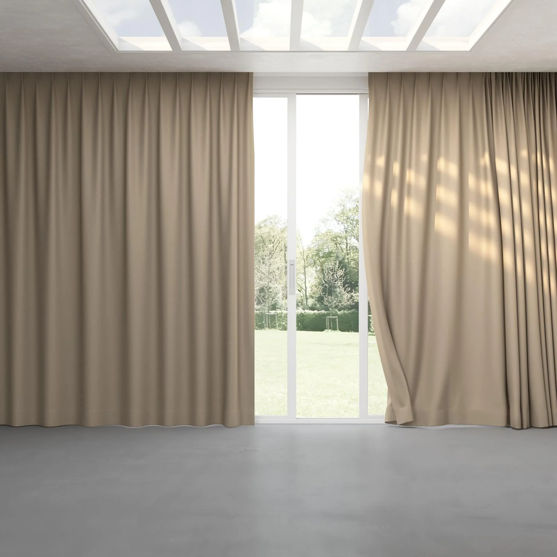 Full view of Duede Dune, pinch pleat