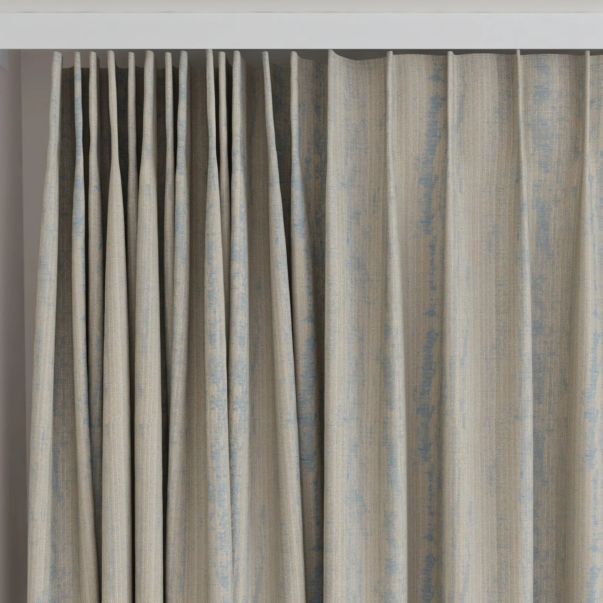 Top view of Stripia Sky, on curtain rail