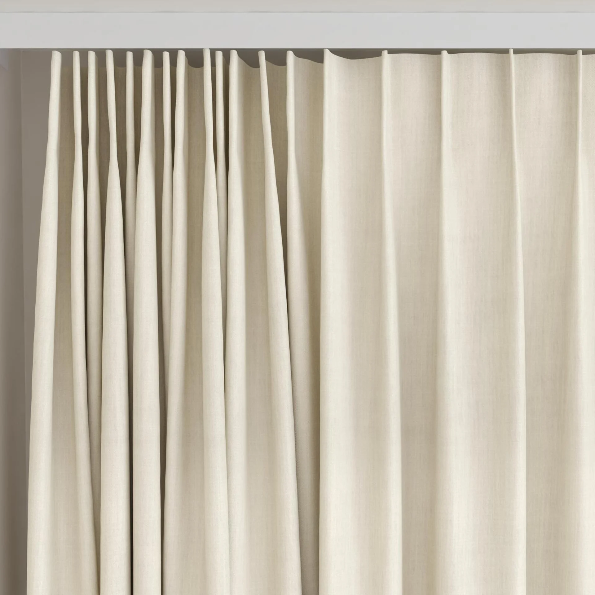 Top view of Lexicon Cream, on curtain rail