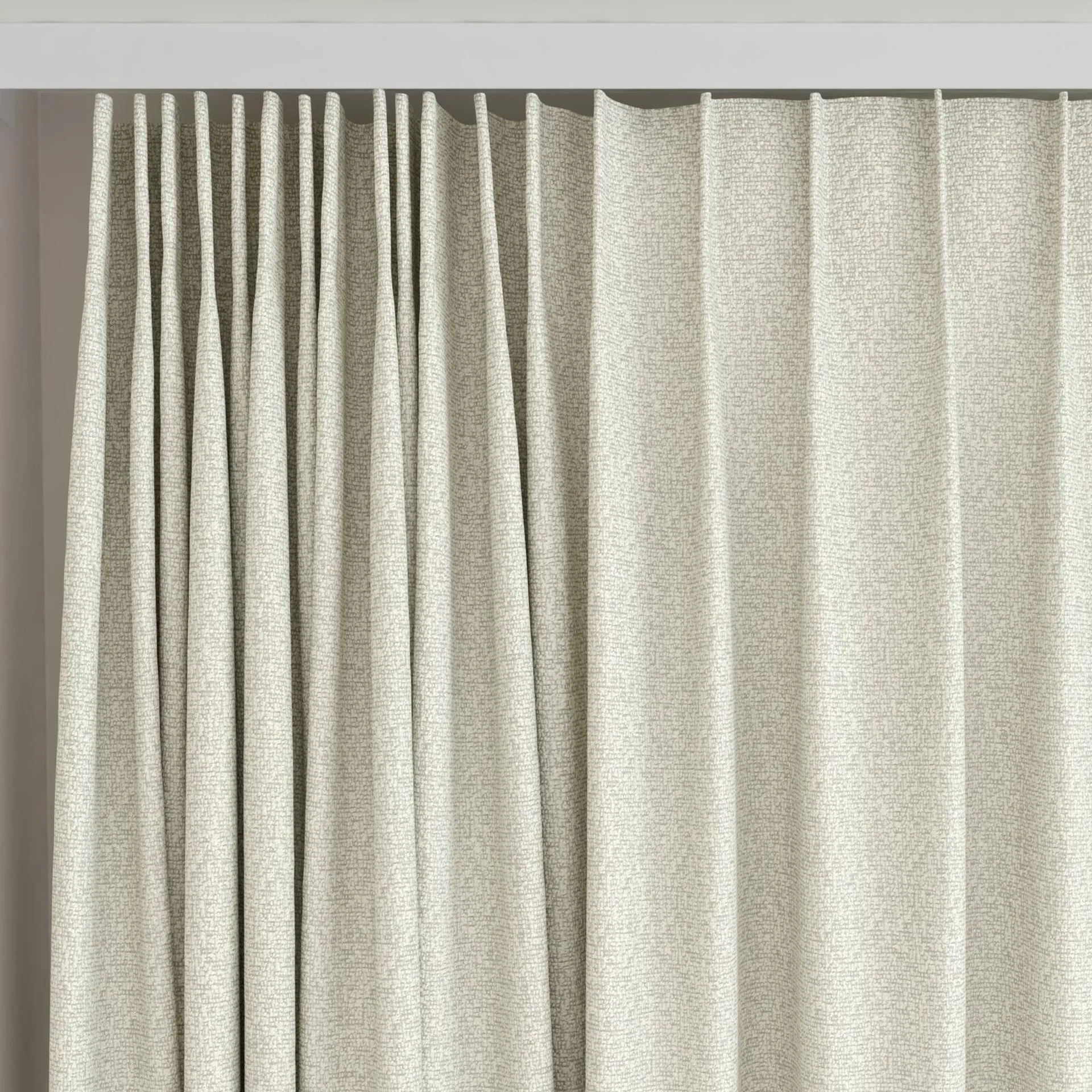 Top view of Sabik Flax, on curtain rail
