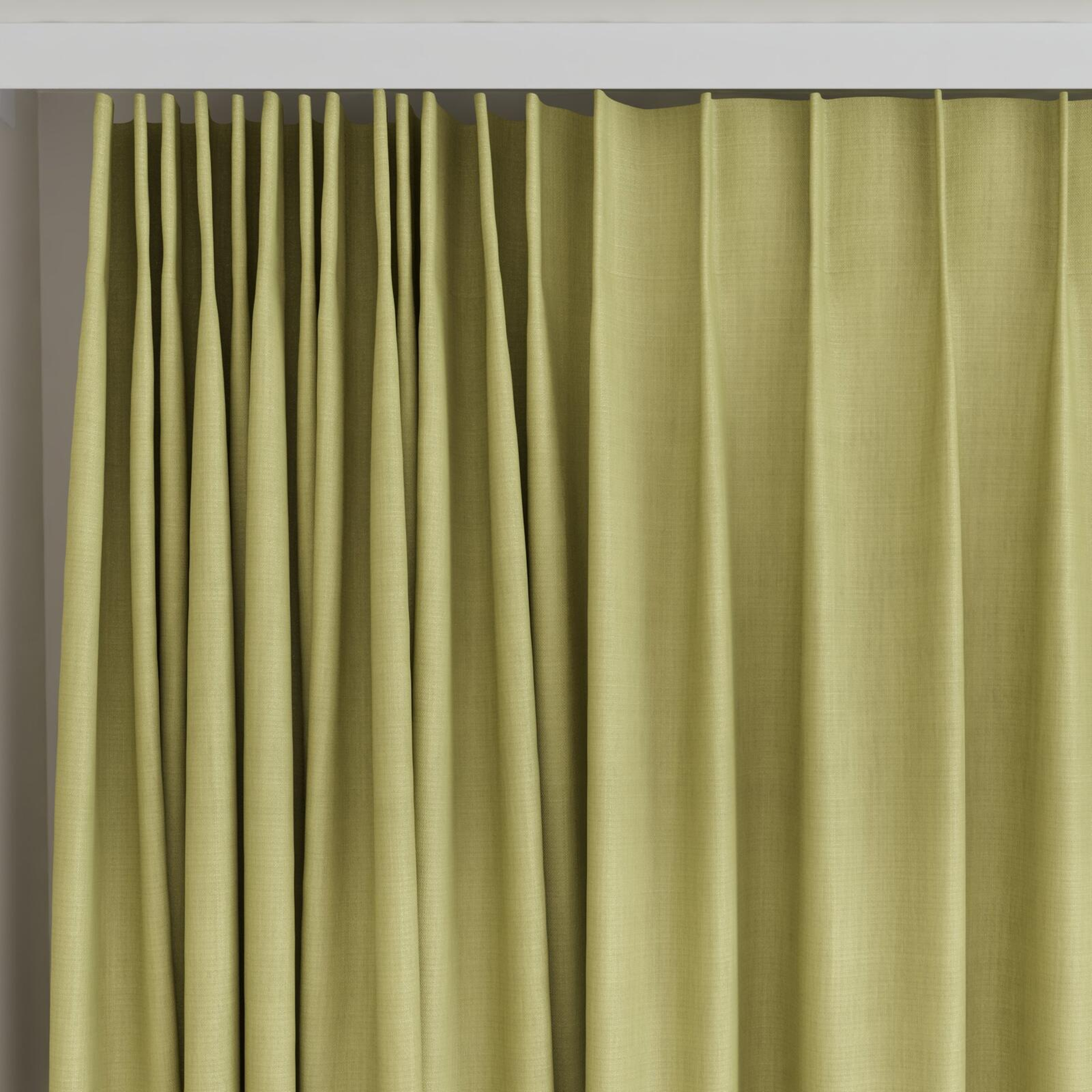 Top view of Lexicon Avocado, on curtain rail