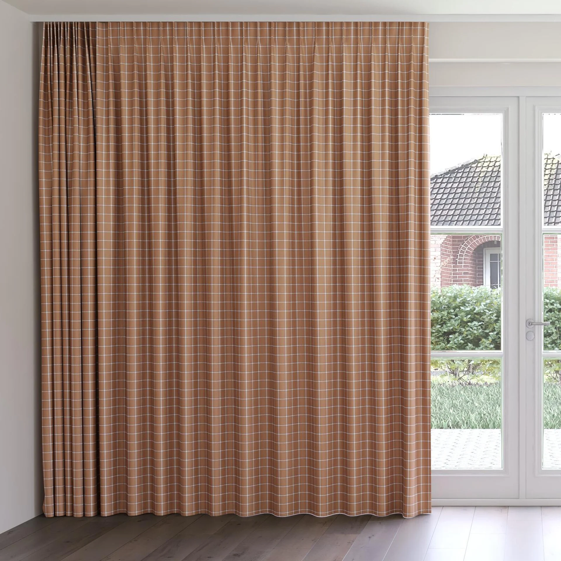 Front view of Southport Clay, on curtain rail