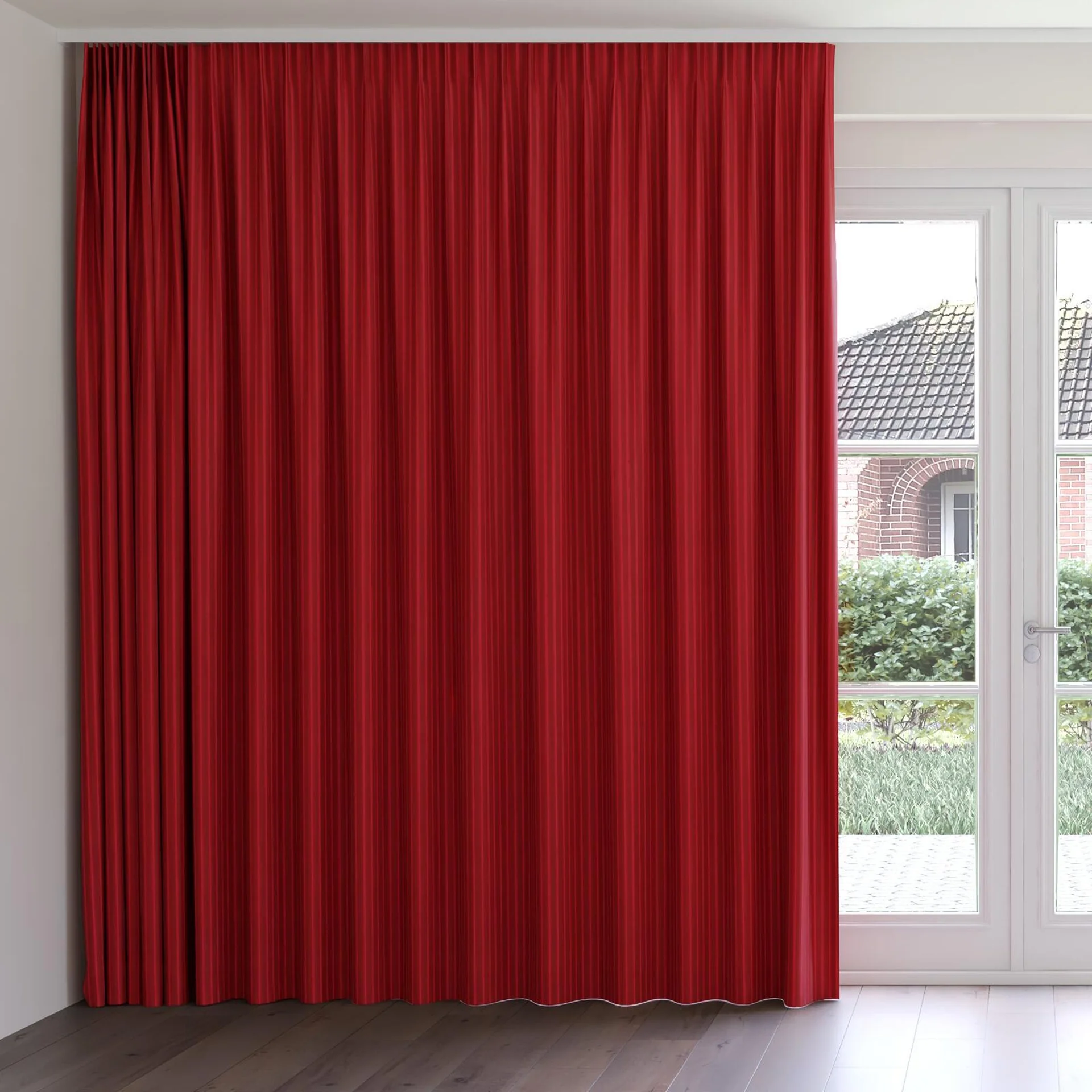 Front view of Cordial Azalea, on curtain rail