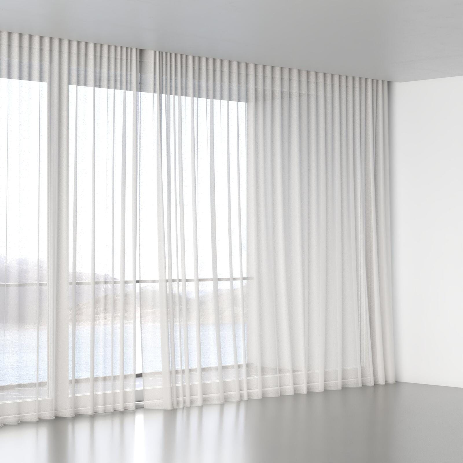 Full view of Lumiere Ecru, wave pleat