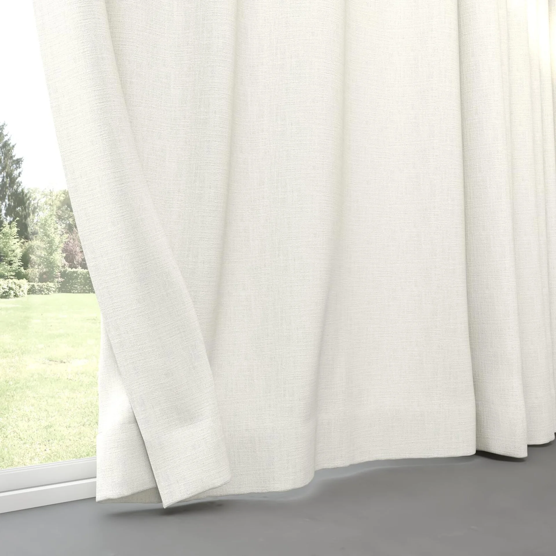 Bottom view of Mauritius Cream, pinch pleat