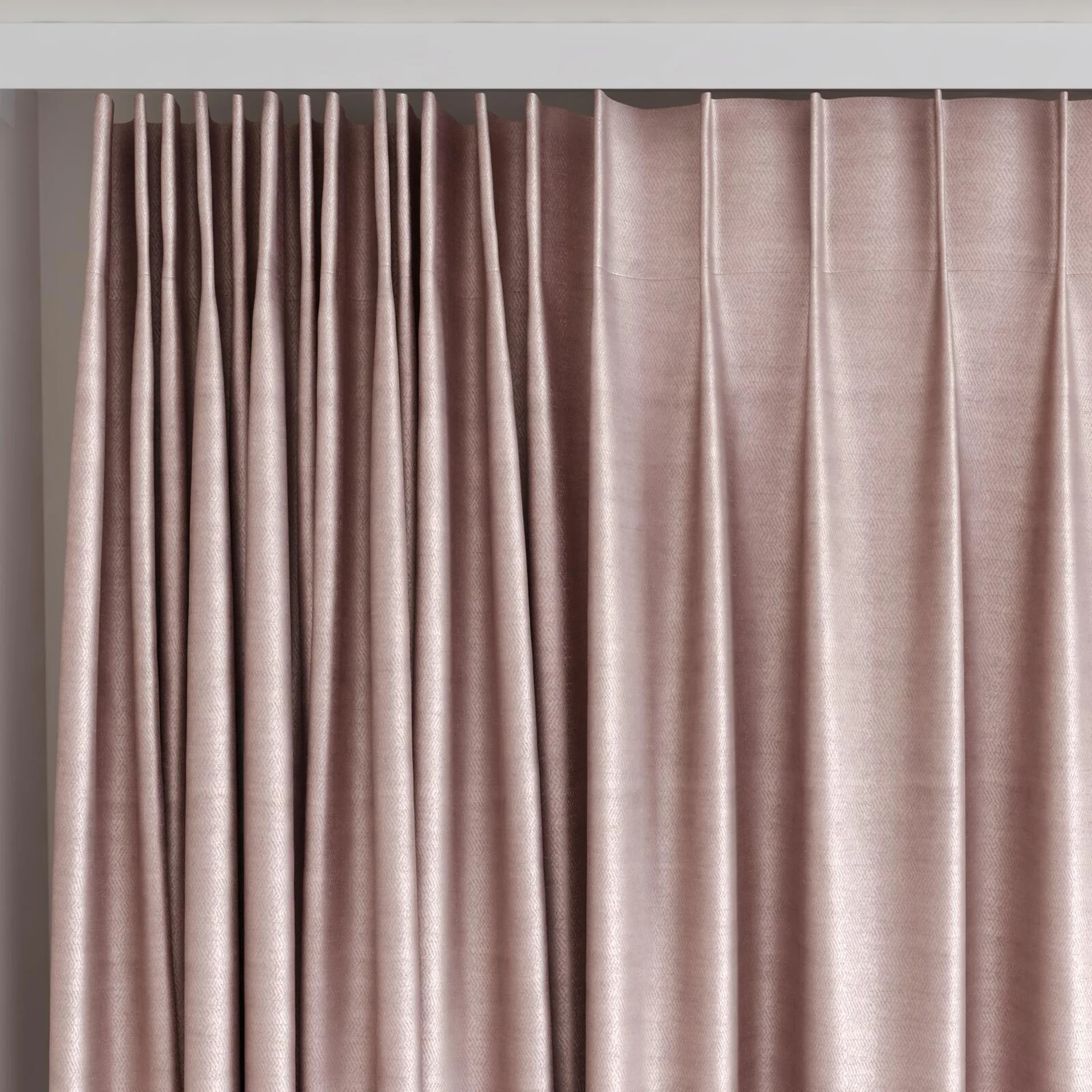 Top view of Zircon Boudoir, on curtain rail