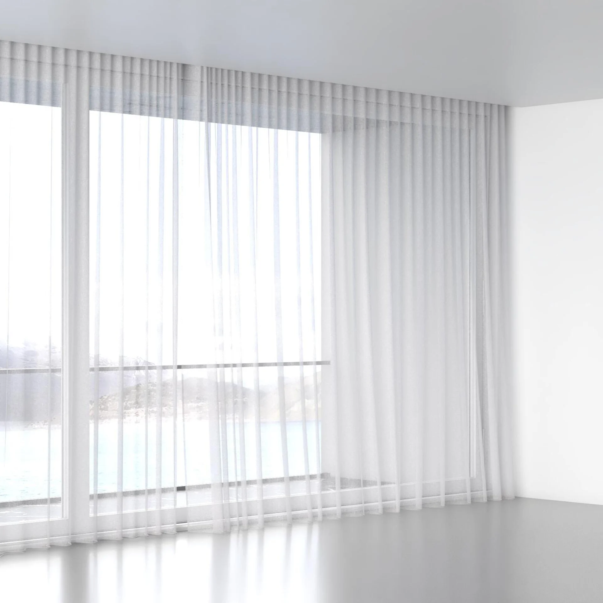 Full view of Seaview Alabaster, wave pleat