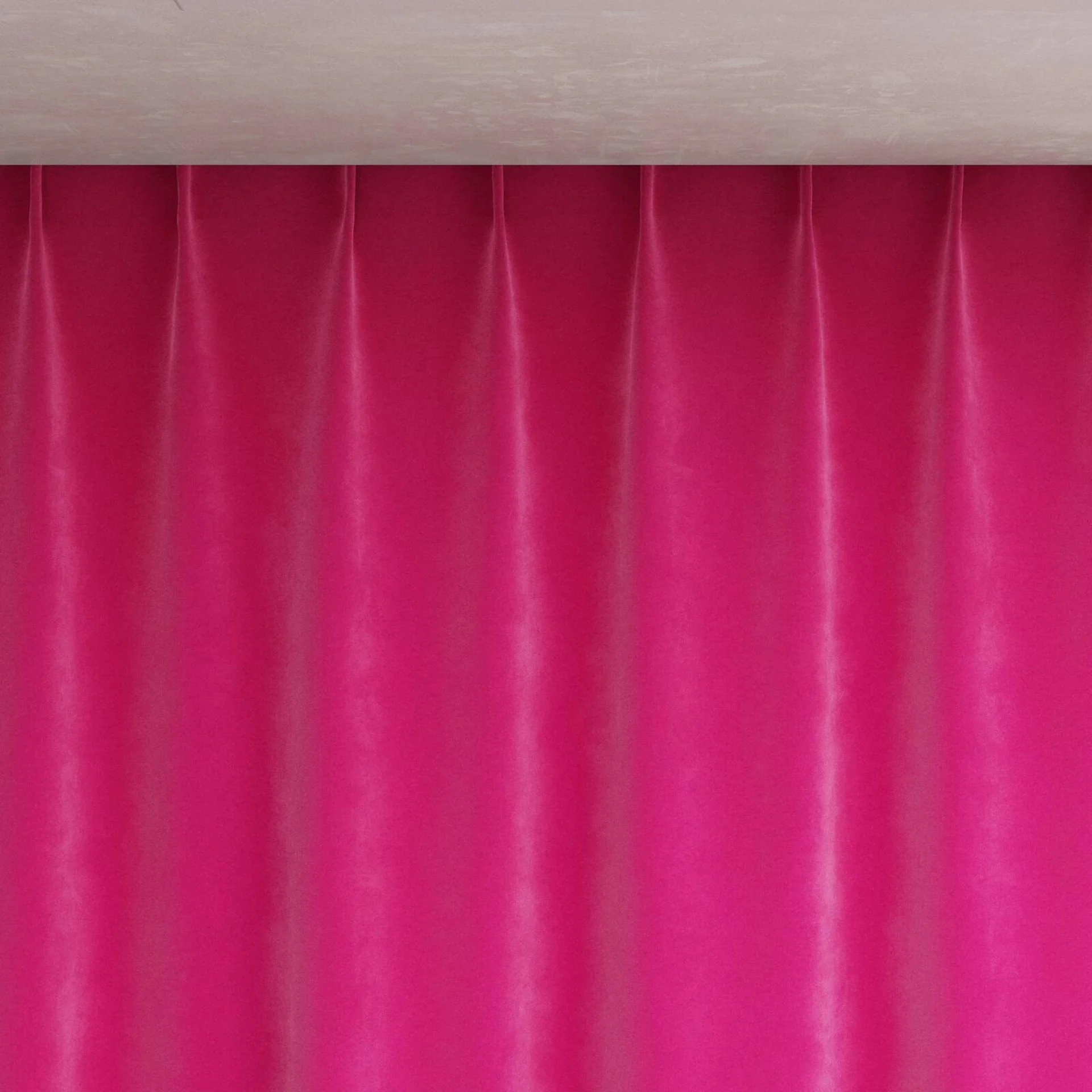 Top view of Lux Velvet Cerise 8509, pinch pleat