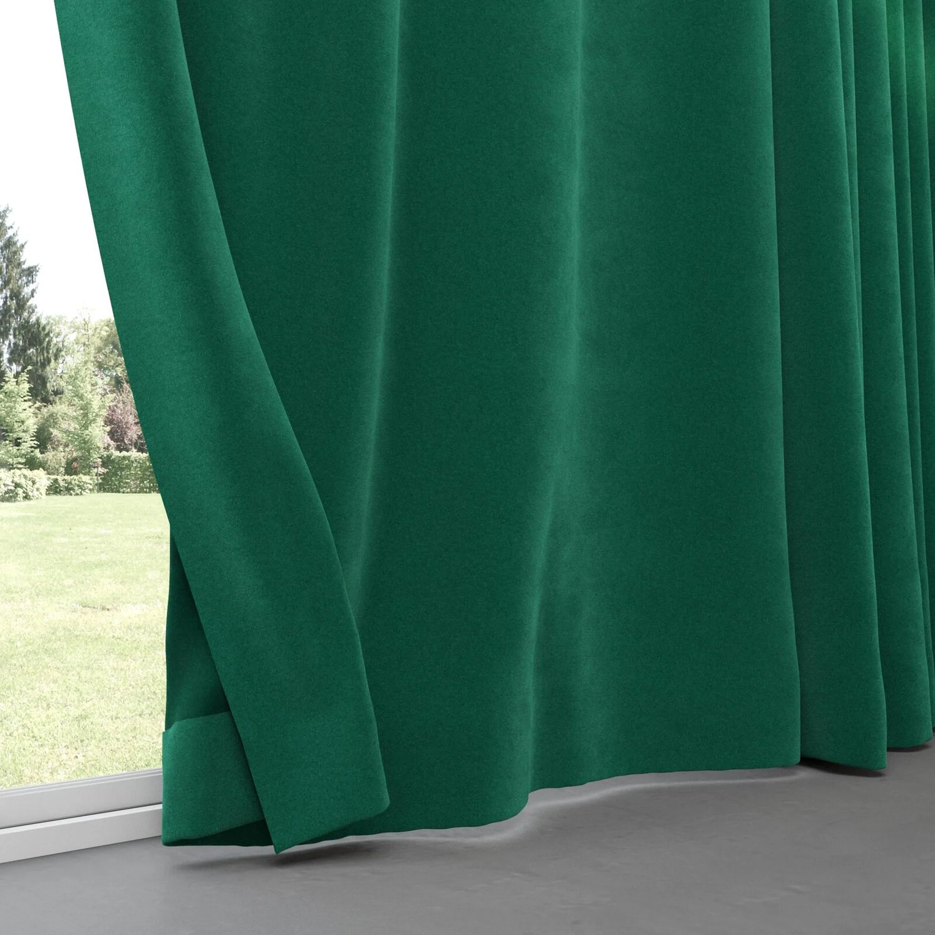 Bottom view of Moon Emerald, pinch pleat