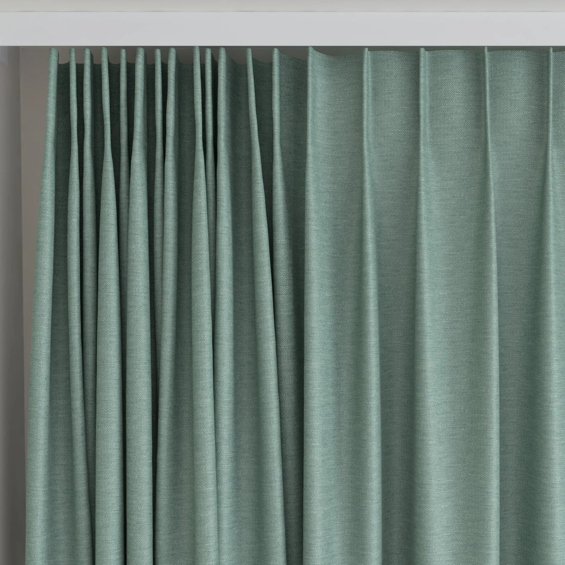 Top view of Colourwash Eco Lagoon, on curtain rail