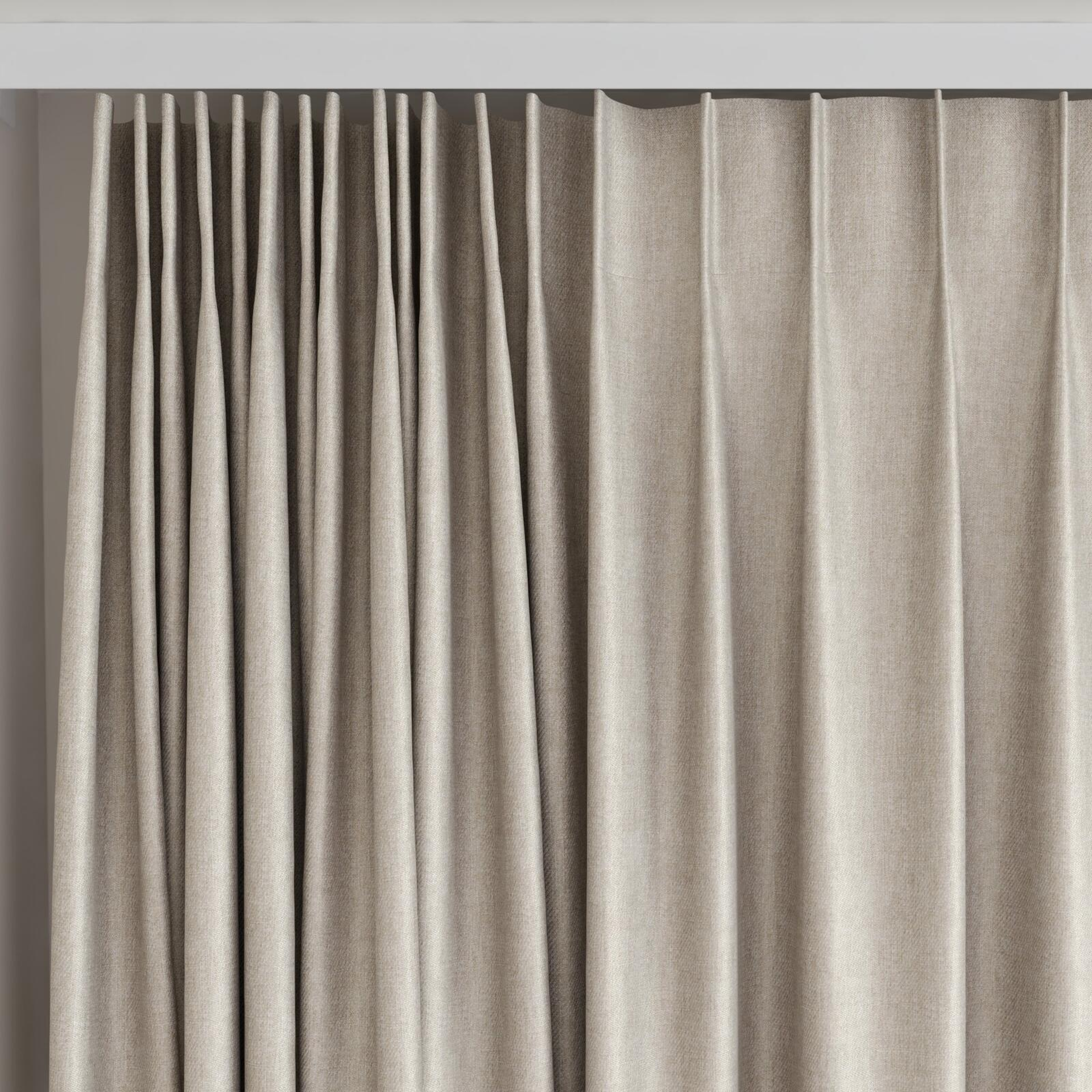 Top view of Fiji Antique, on curtain rail