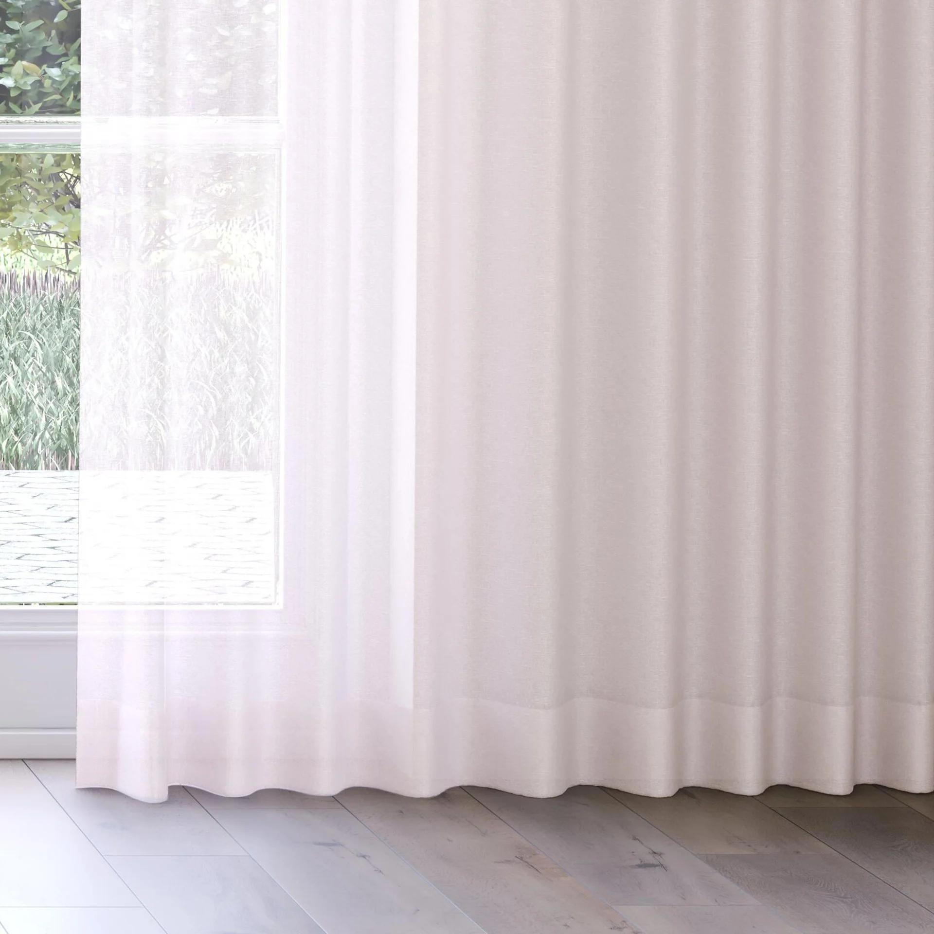 Bottom view of Alcova Chrystal, on curtain rail
