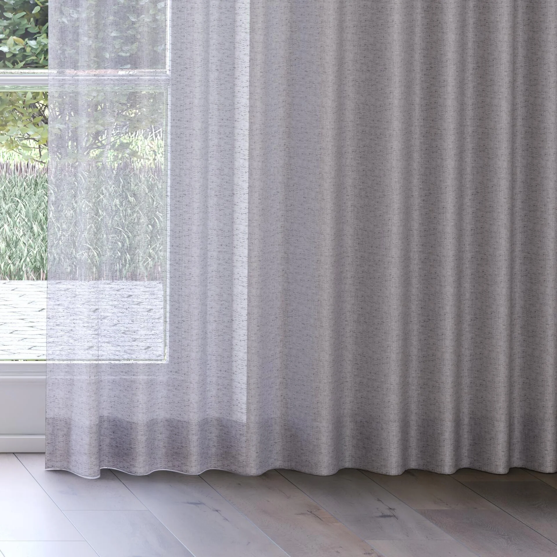 Bottom view of Sencha Ash, on curtain rail