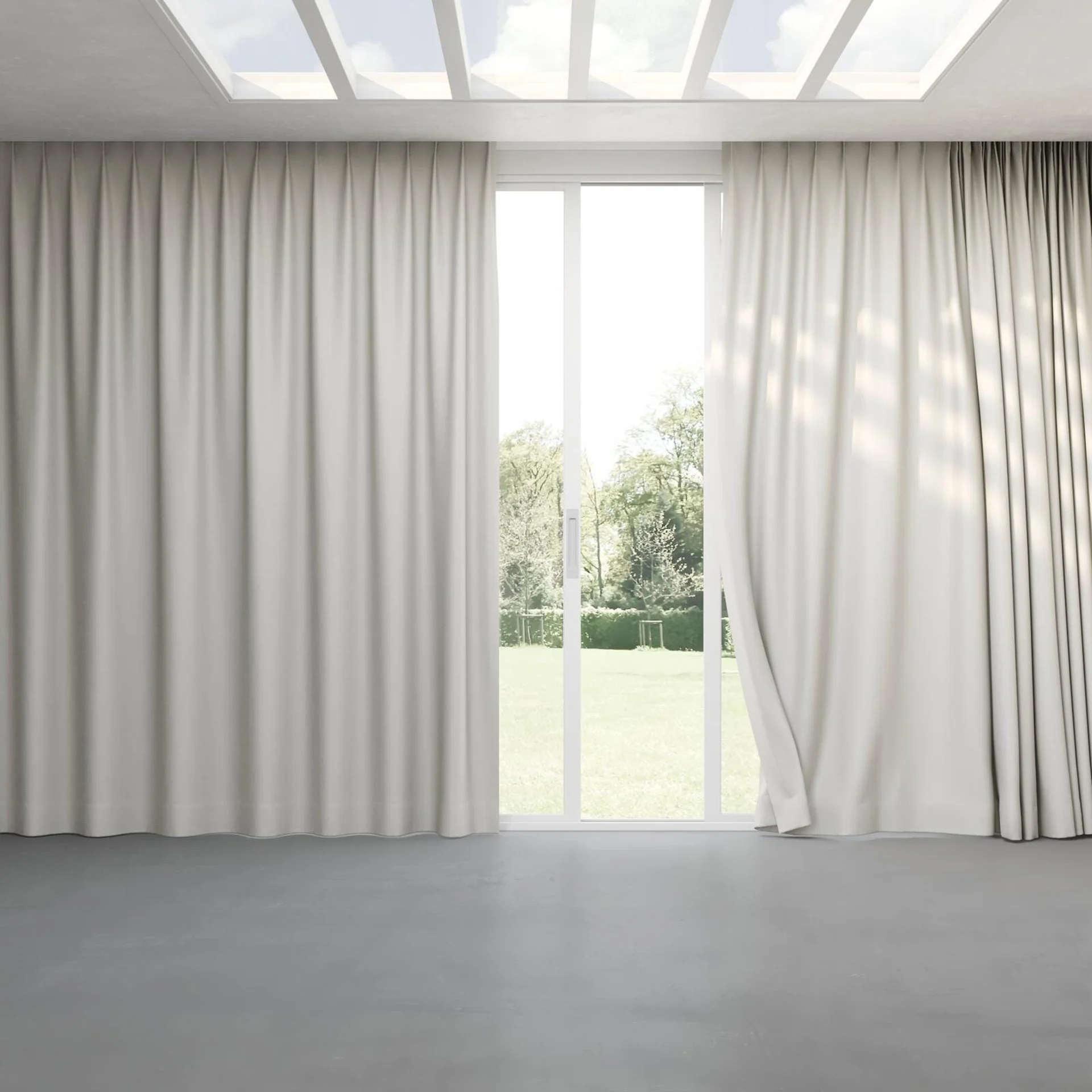 Full view of Eternal Silver Birch, pinch pleat