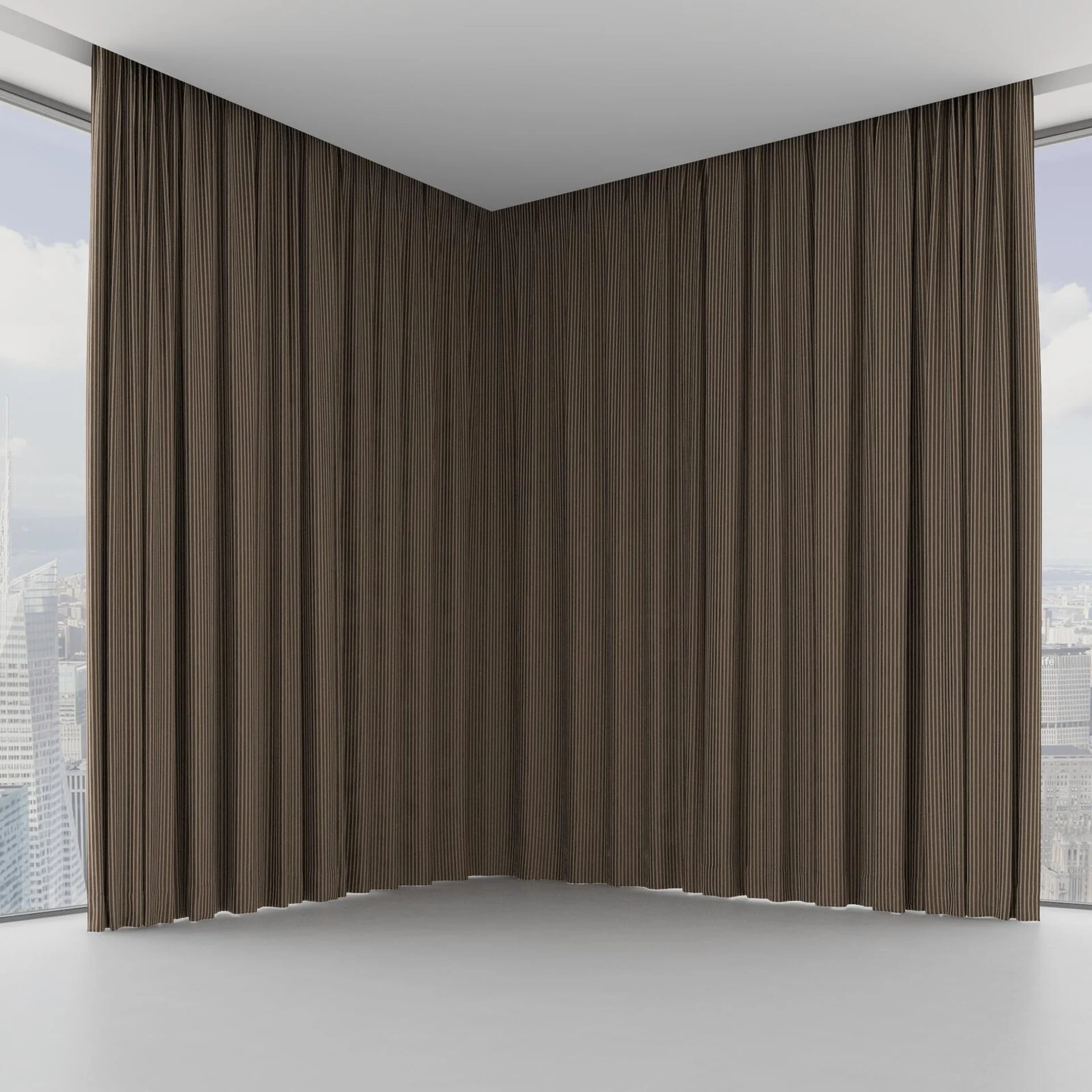 Front view of Embrace Chocolate, on hidden rail