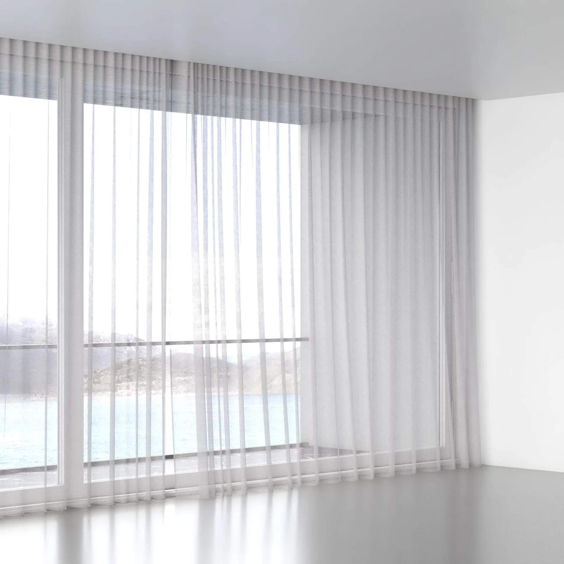 Full view of Seaview Fog, wave pleat