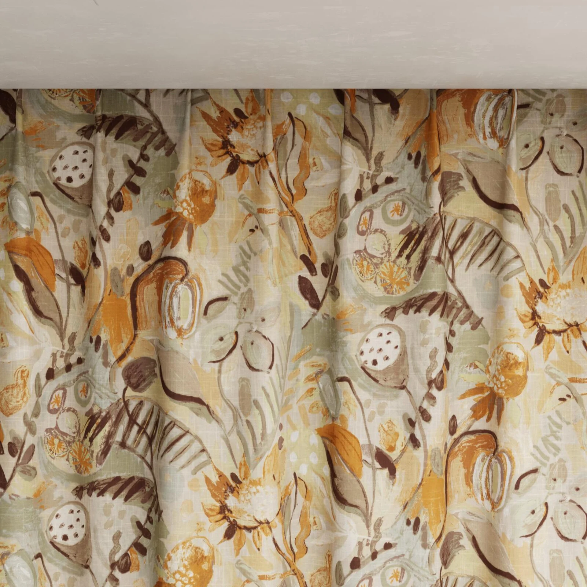 Top view of Charleston Ginger, pinch pleat
