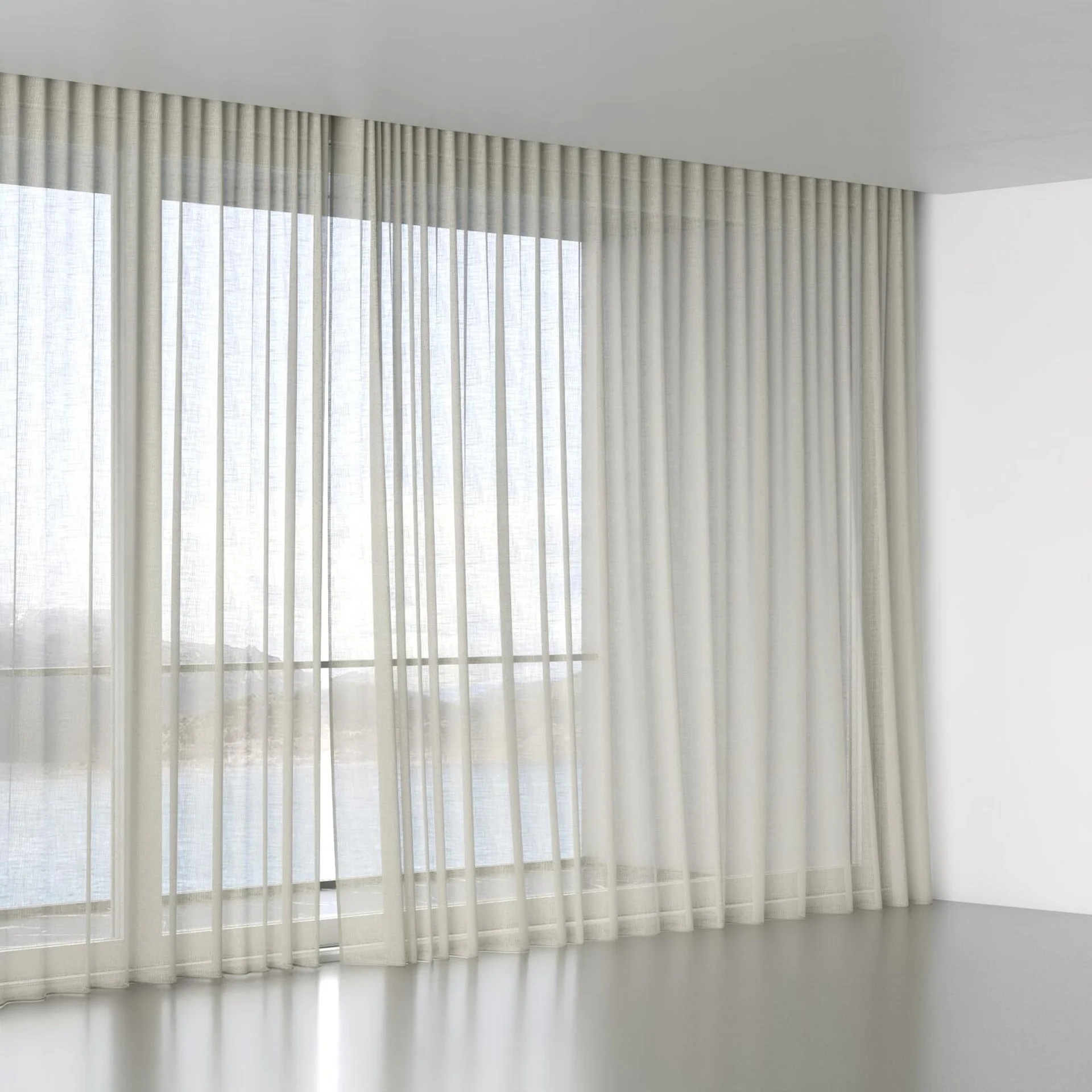 Full view of Verdant Flax, wave pleat