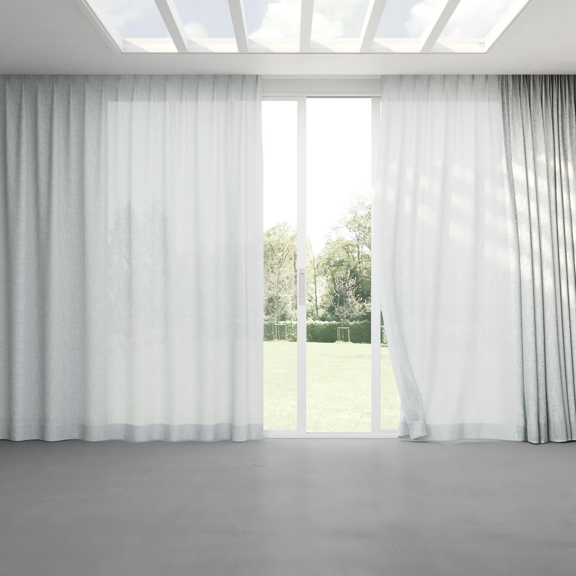 Full view of Motion Fog, pinch pleat
