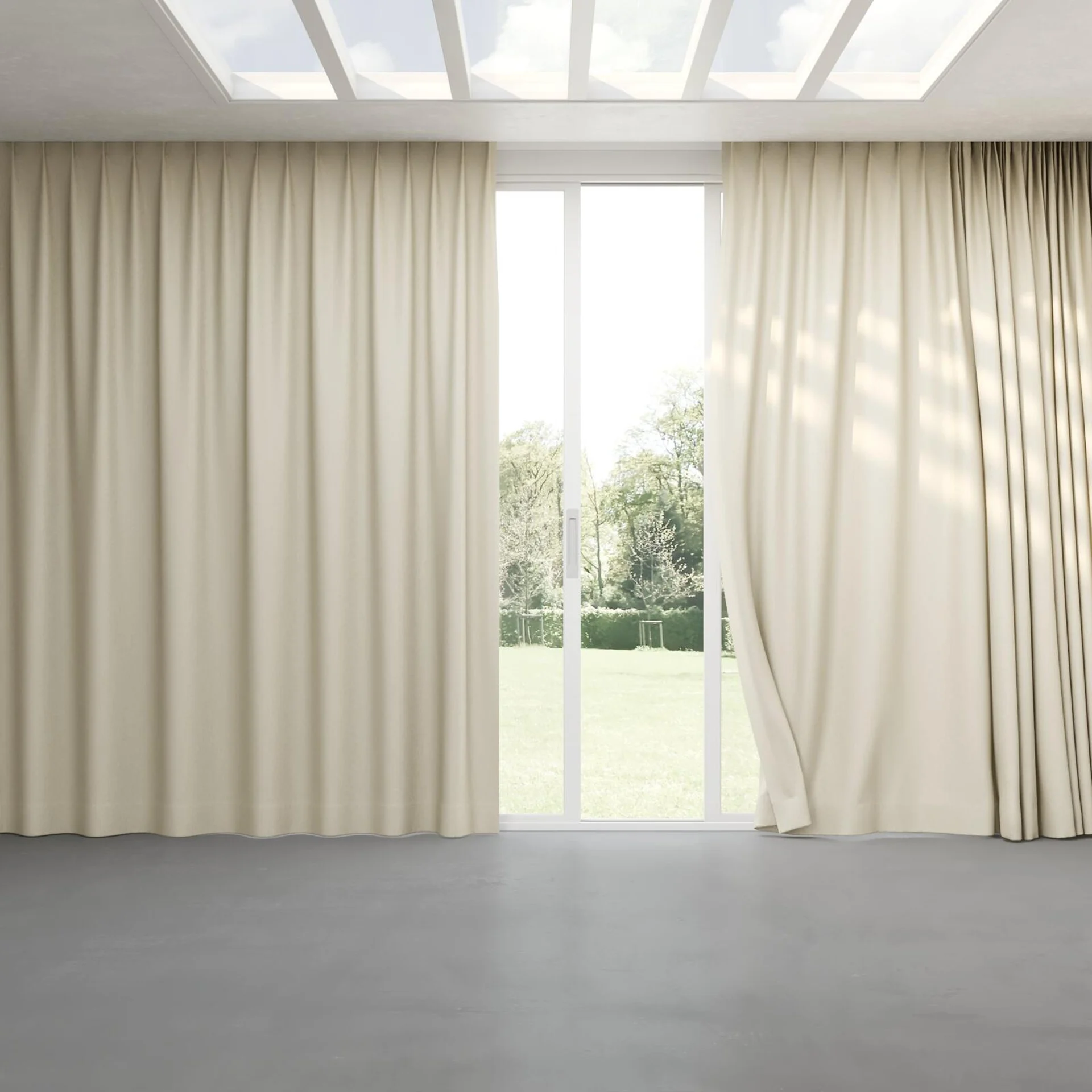 Full view of Rewind Natural, pinch pleat