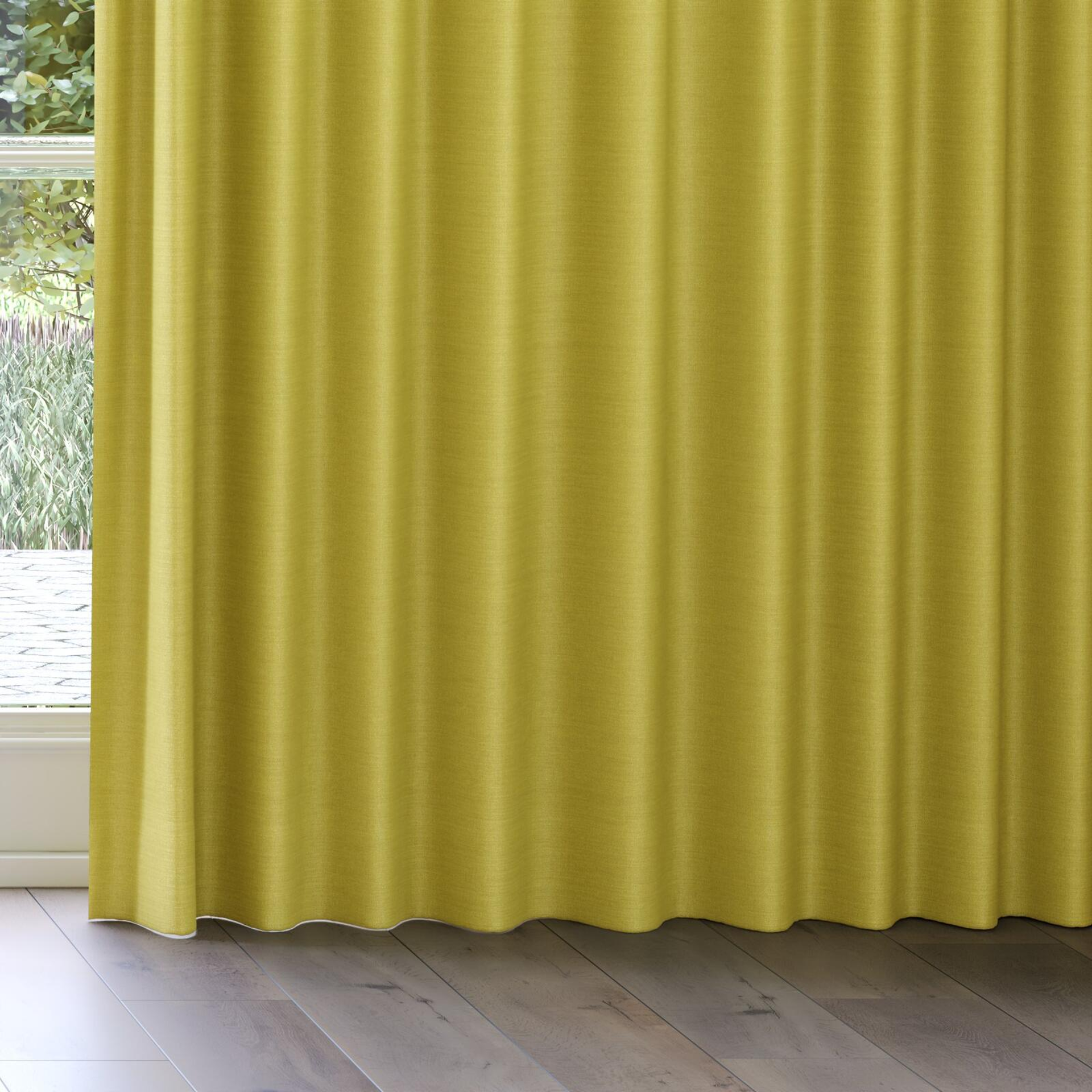 Bottom view of Linex Chartreuse, on curtain rail