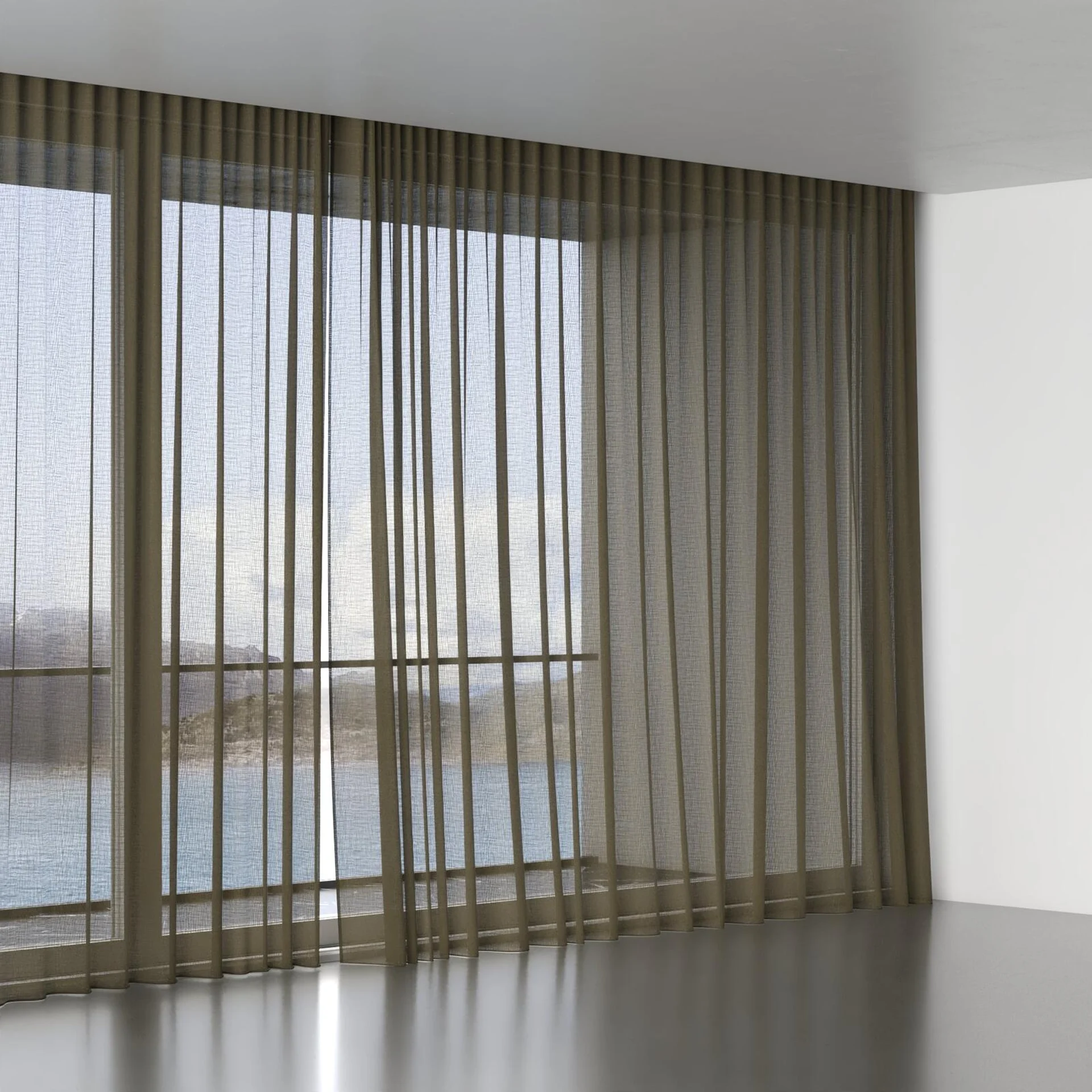 Full view of Verdant Camouflage, wave pleat