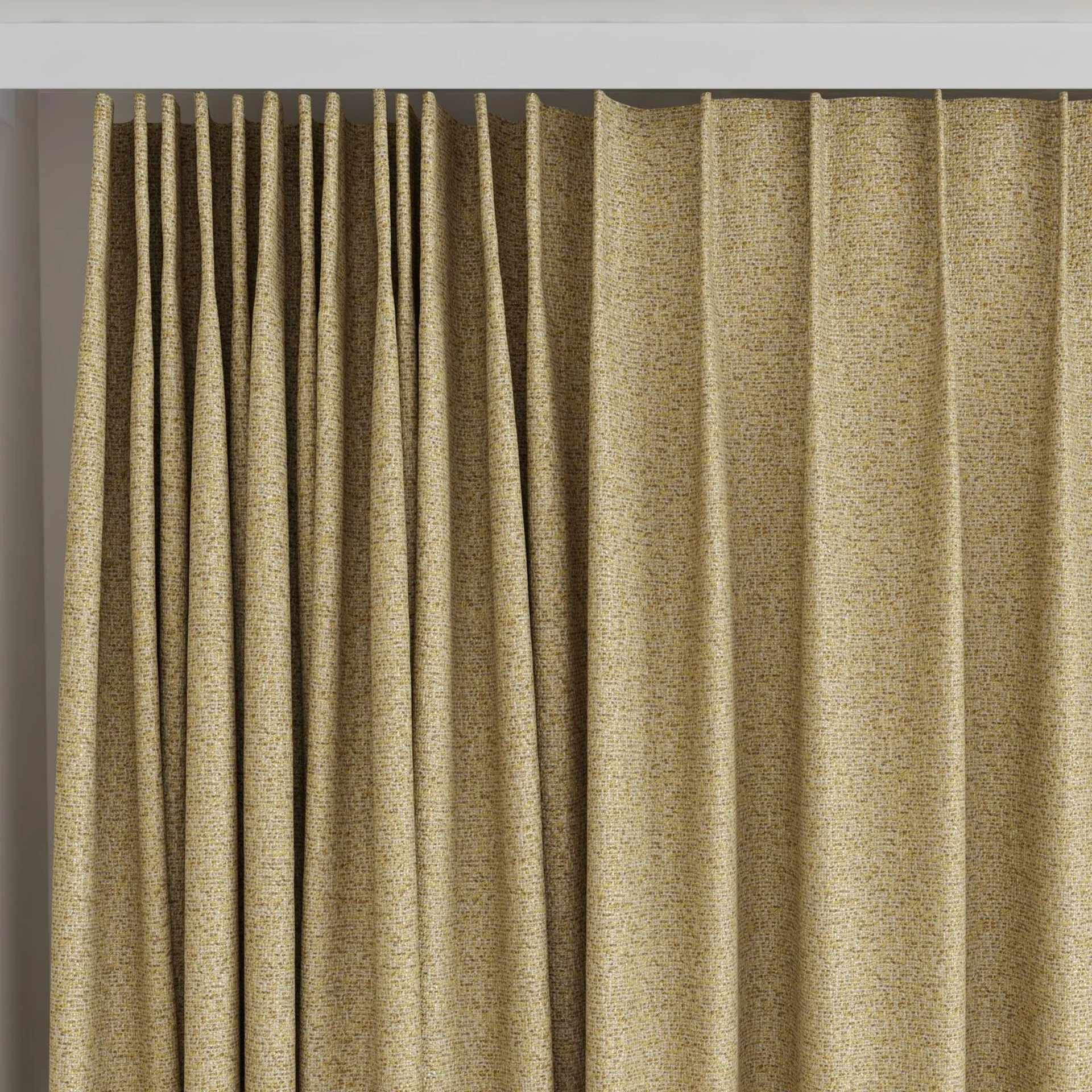 Top view of Bora Bora Raffia, on curtain rail