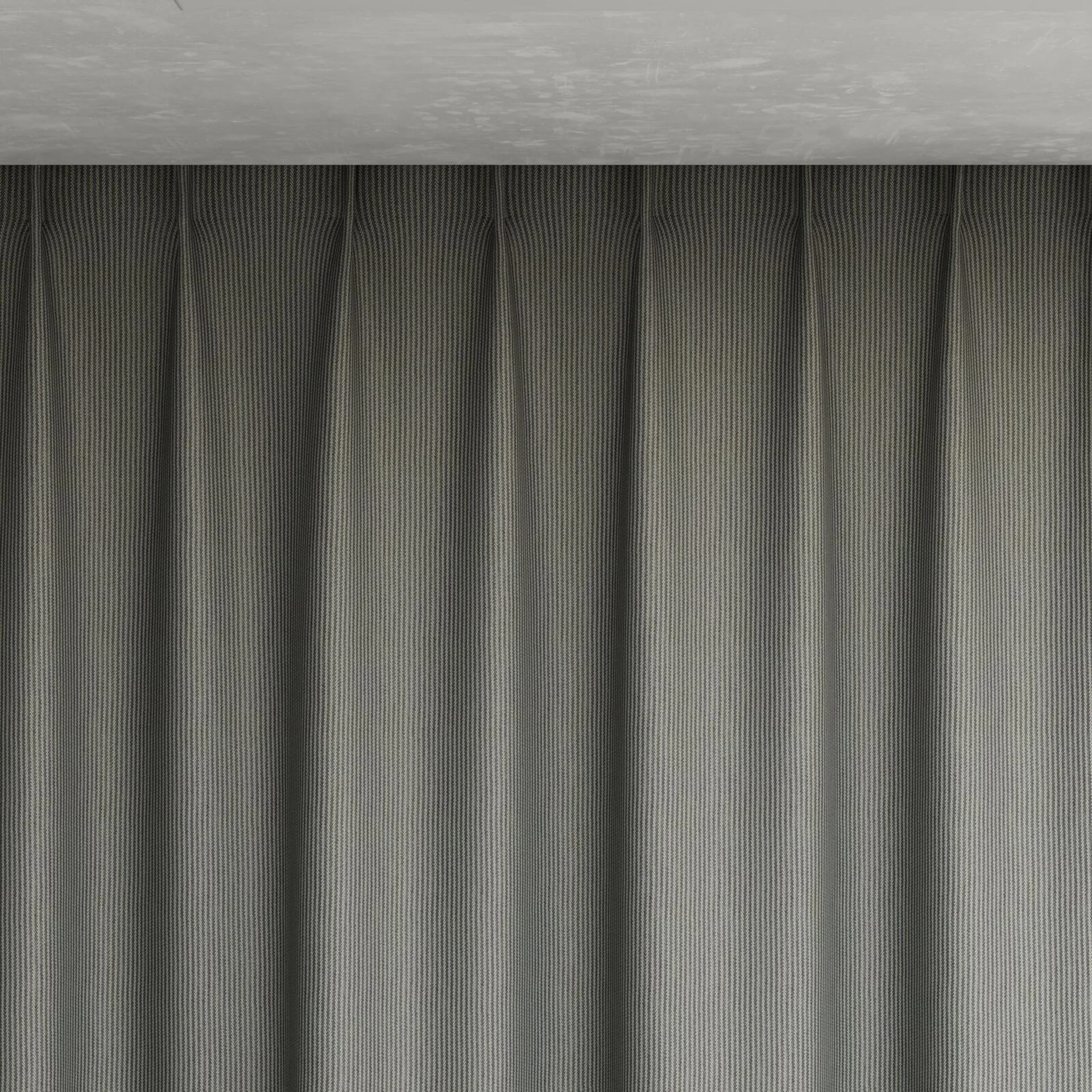 Top view of Sinuous Tin, pinch pleat