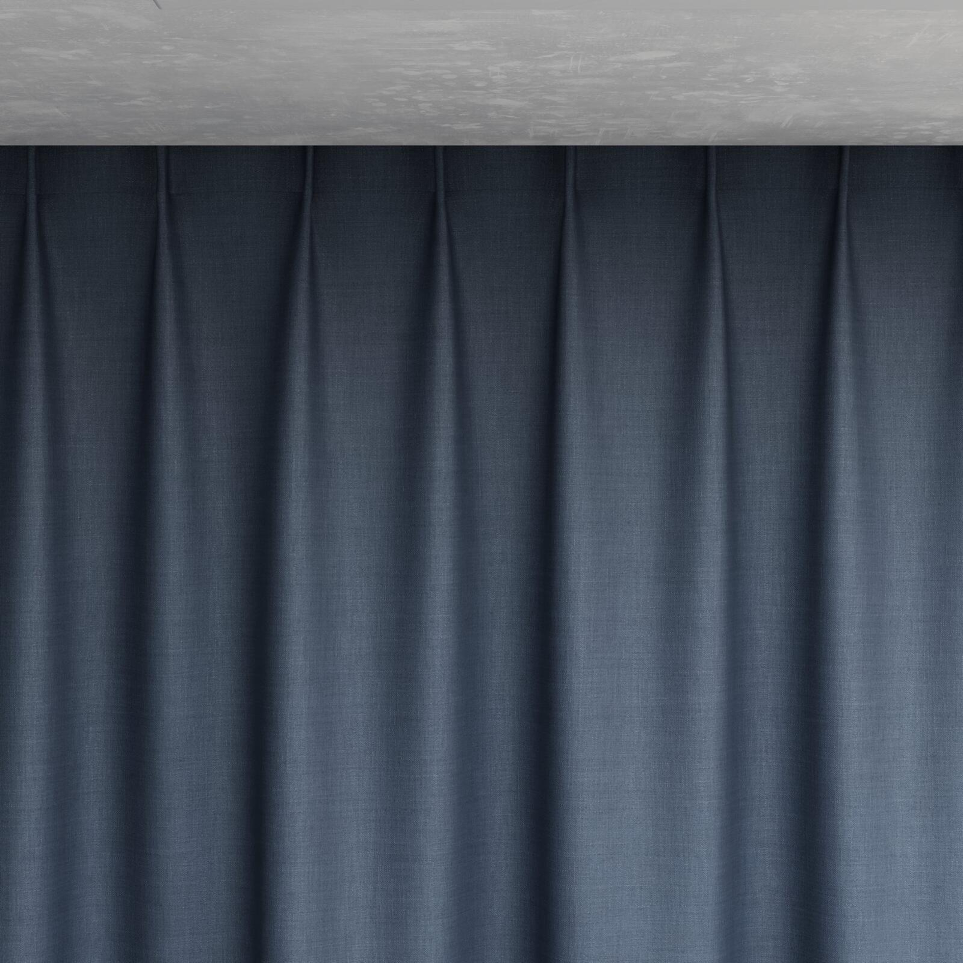 Top view of Keystone Navy, pinch pleat