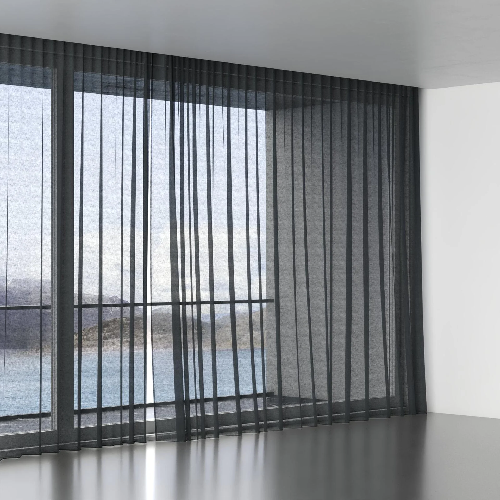 Full view of Elevate Slate, wave pleat