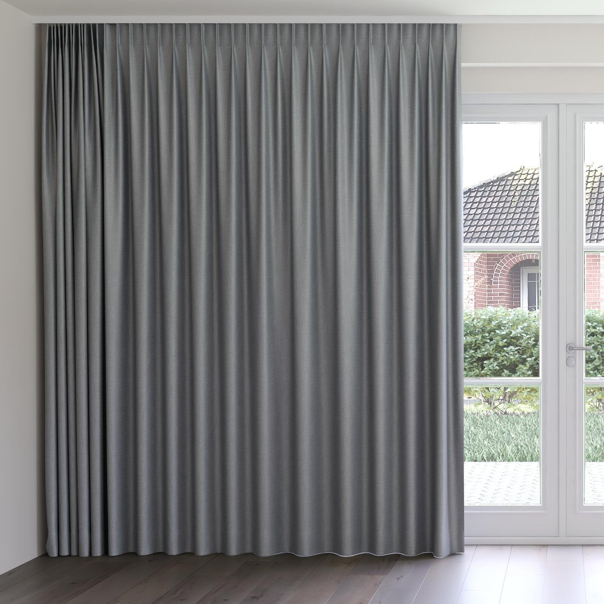 Front view of Fiji Shark, on curtain rail