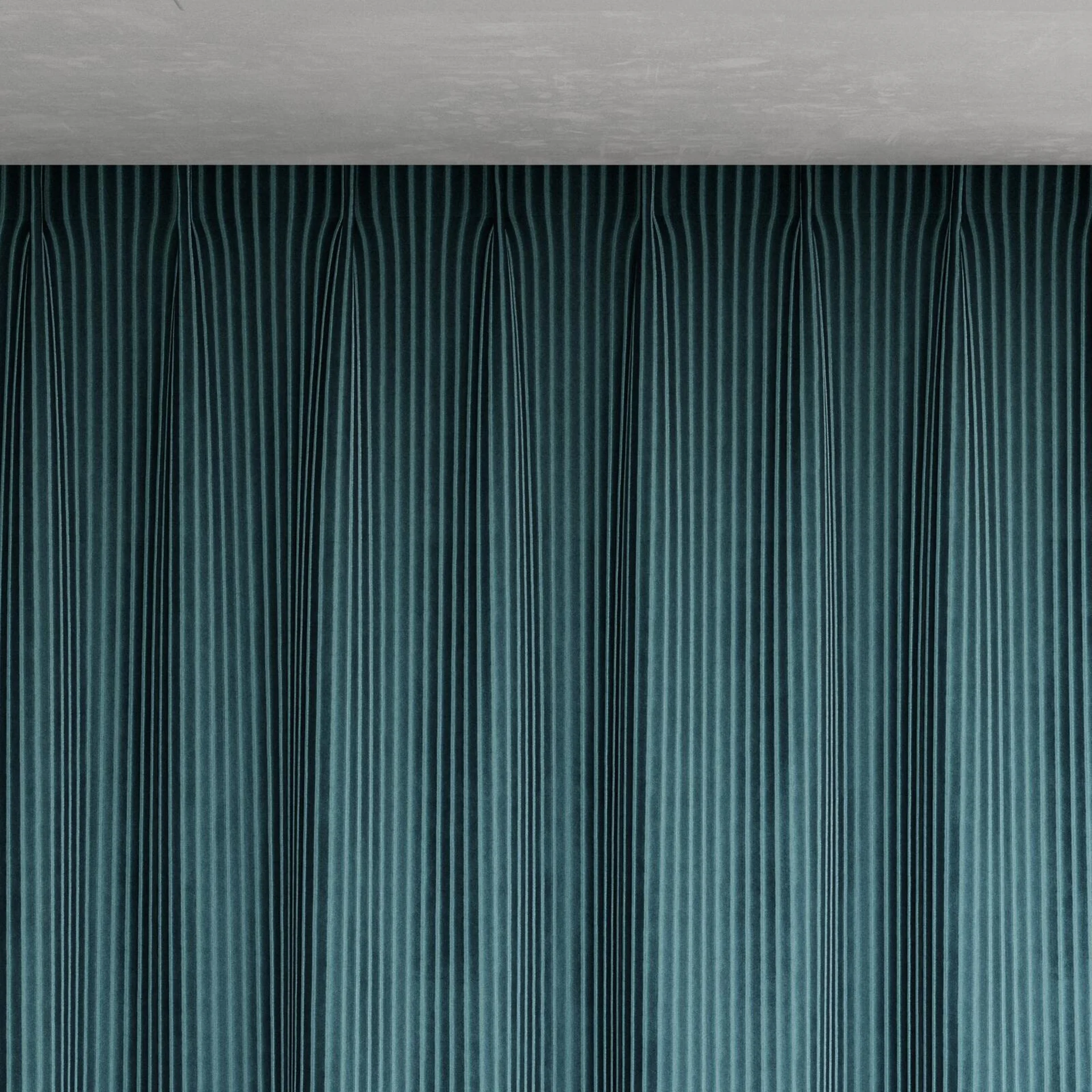 Top view of Embrace Teal, pinch pleat