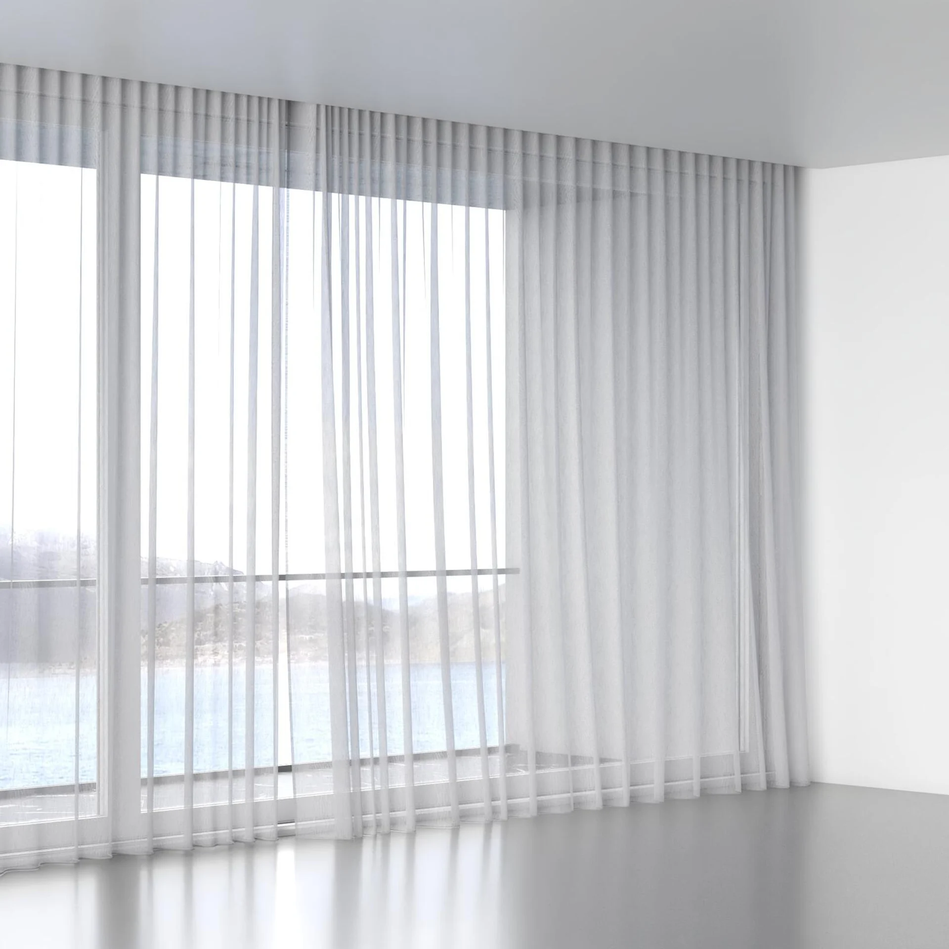 Full view of Stratus Silver, wave pleat