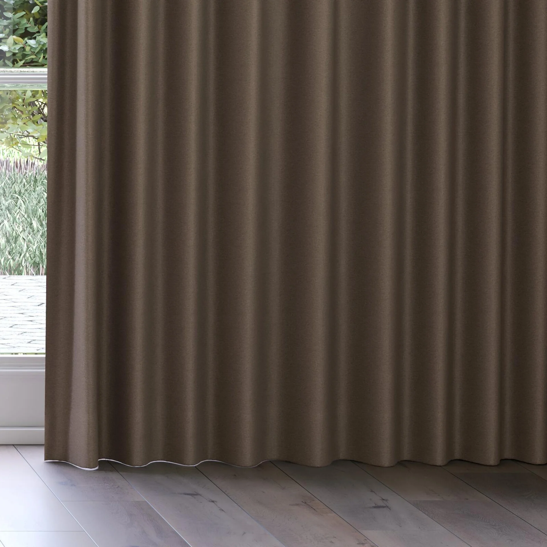 Bottom view of Duede Pinecone, on curtain rail