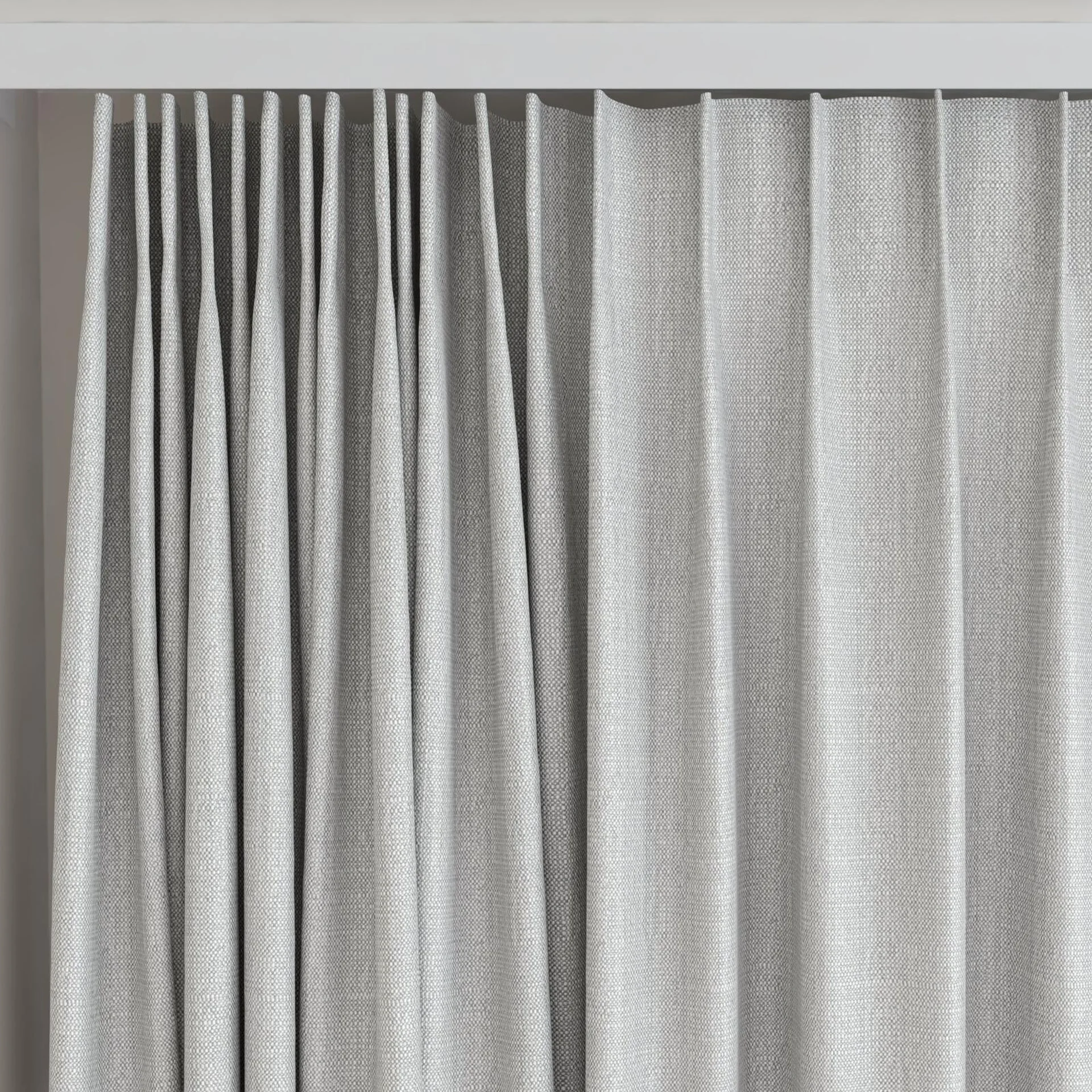 Top view of Gent Fog, on curtain rail