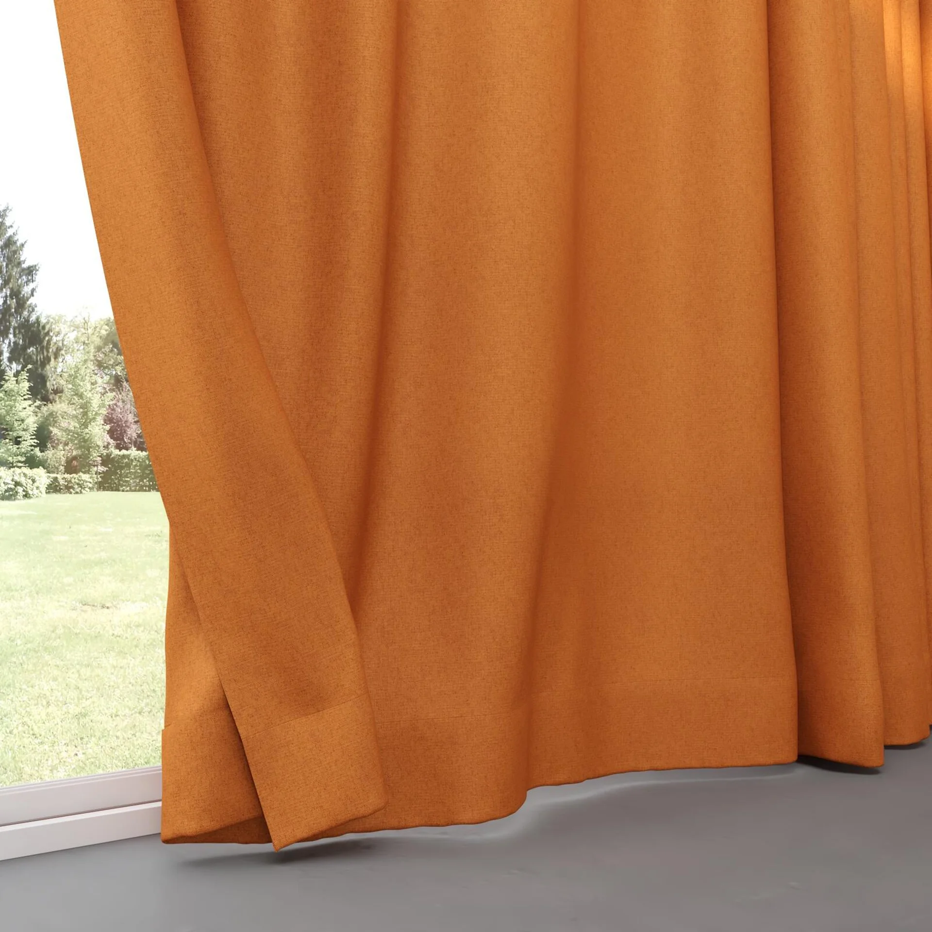 Bottom view of Liberate Mandarin, pinch pleat