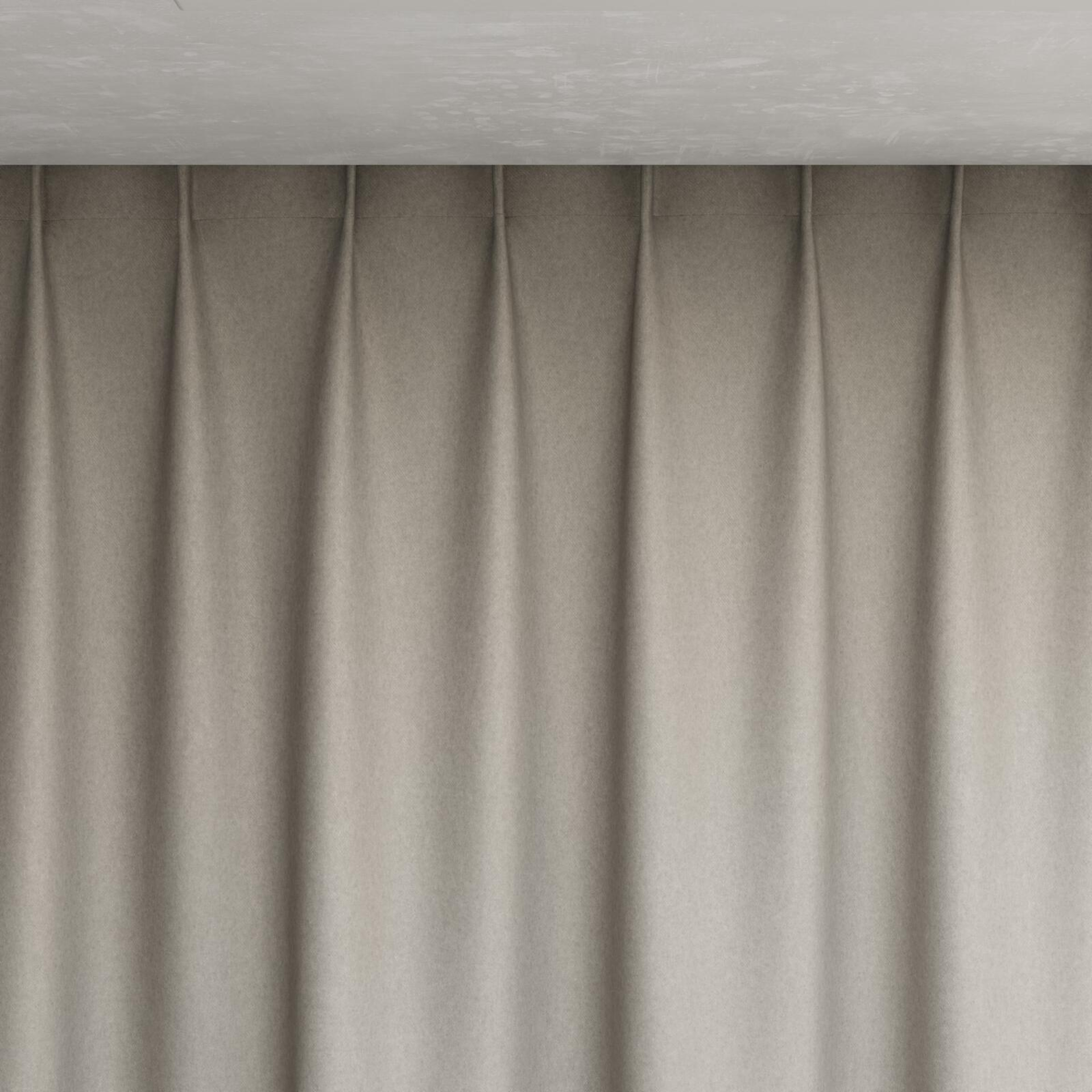Top view of Woolly/Woolen Aluminium, pinch pleat