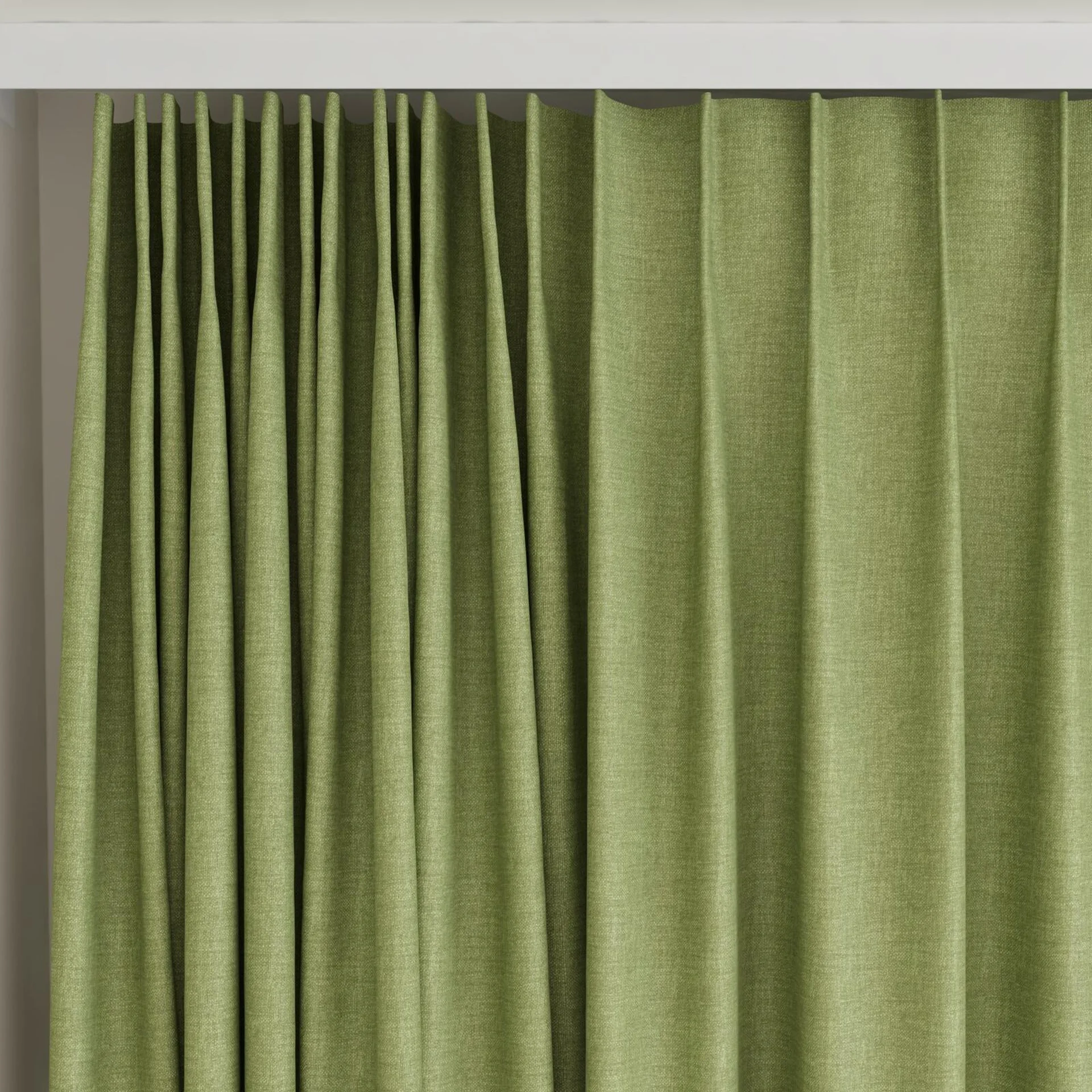 Top view of Casual Palm, on curtain rail