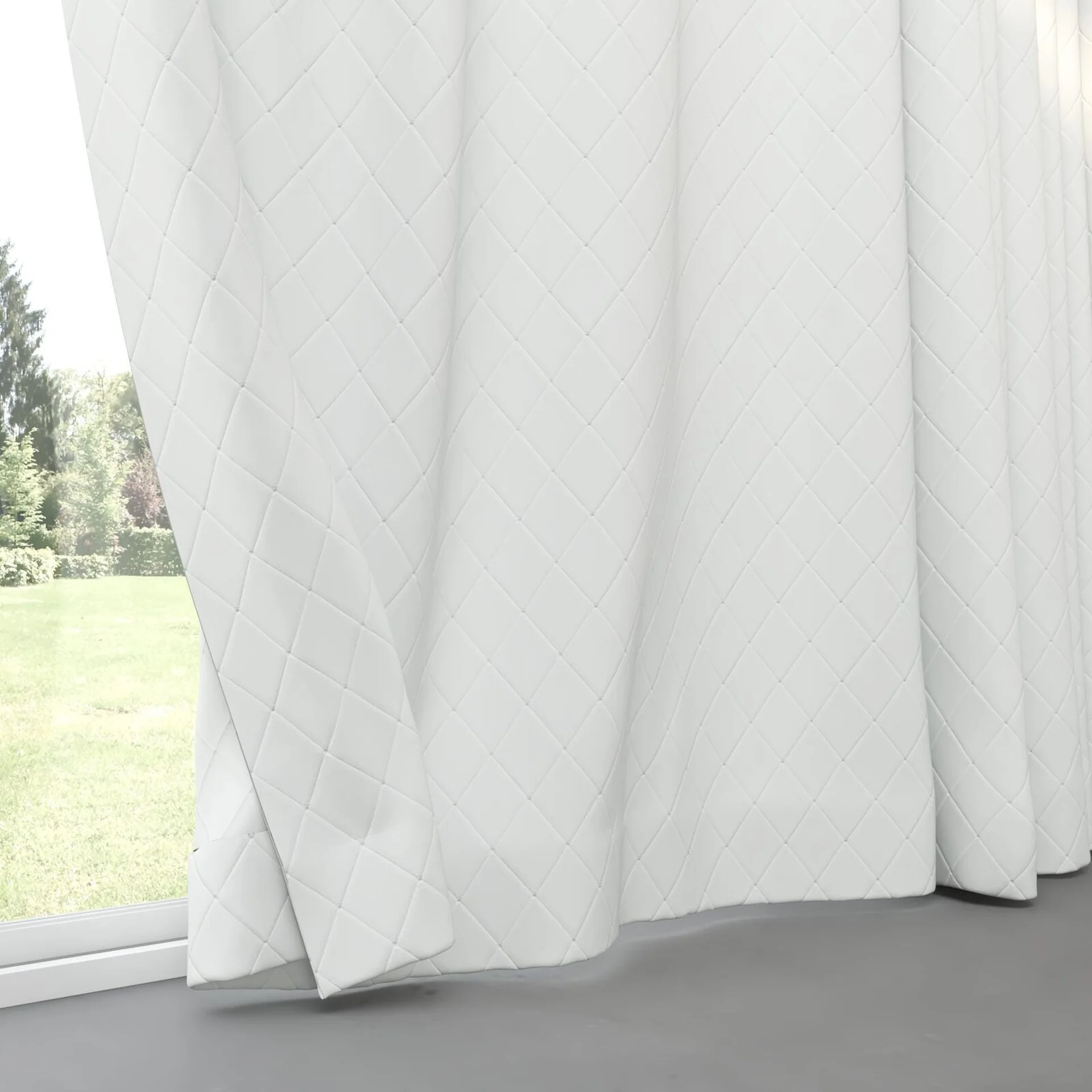 Bottom view of Pantheon Snow, pinch pleat
