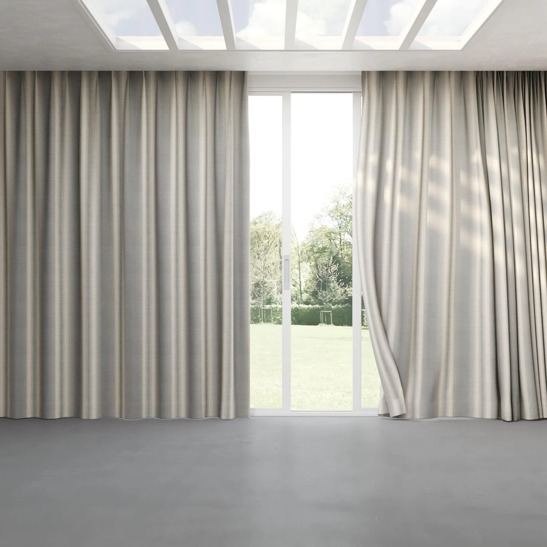 Full view of Jacopo Stripe Metal, pinch pleat