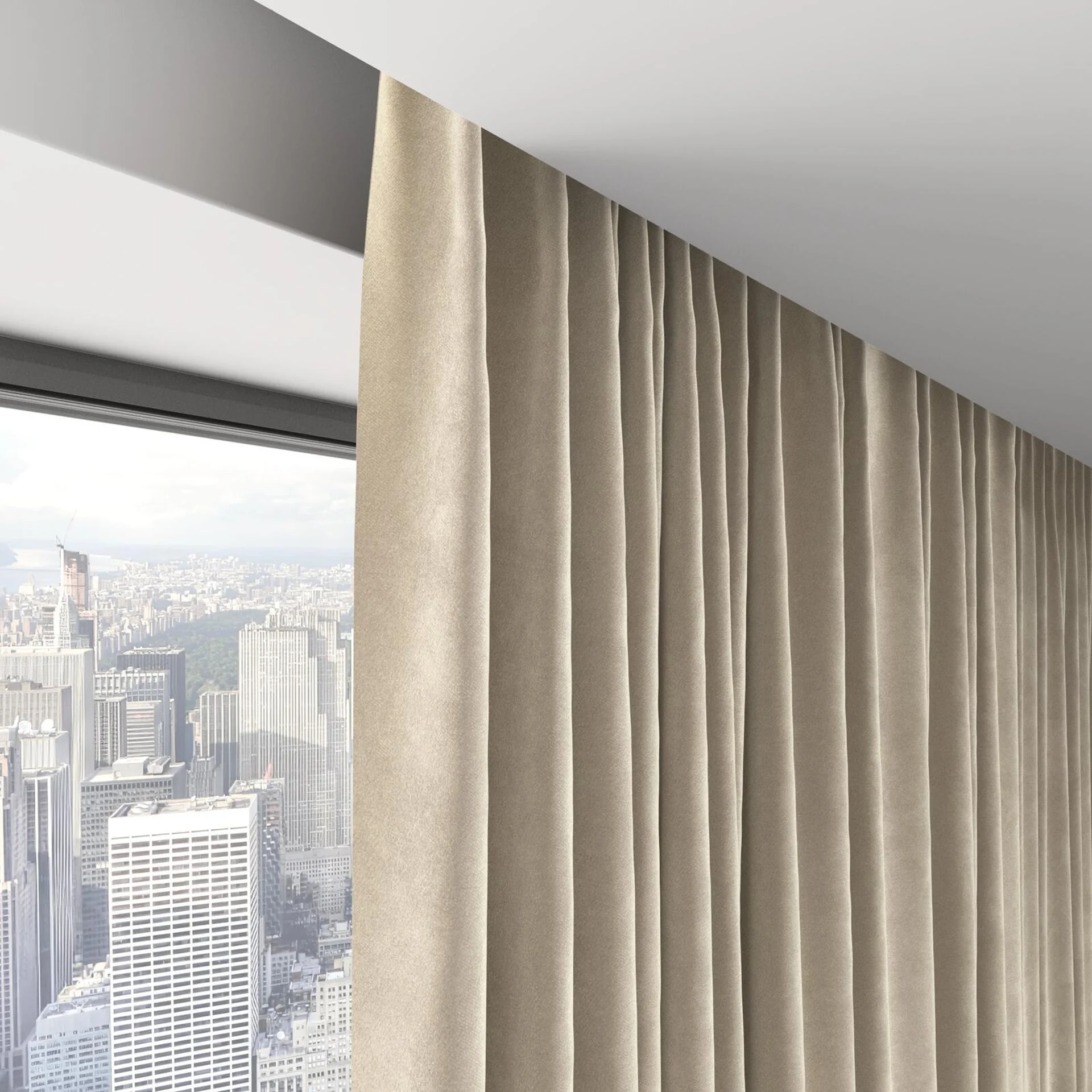 Top view of Velvelux Dune, on hidden rail