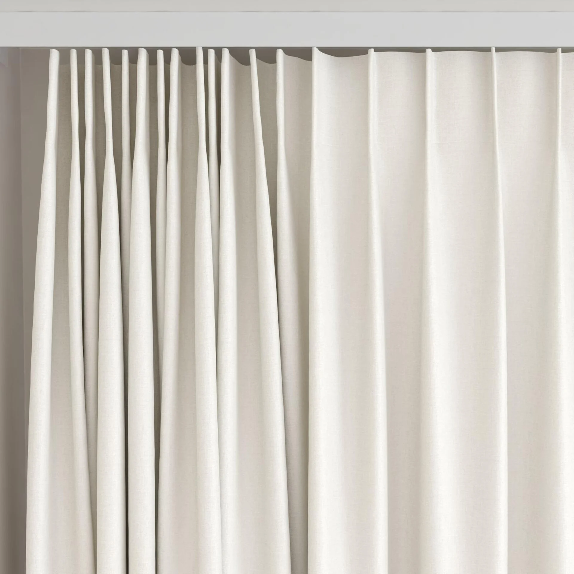 Top view of Rewind Cream, on curtain rail